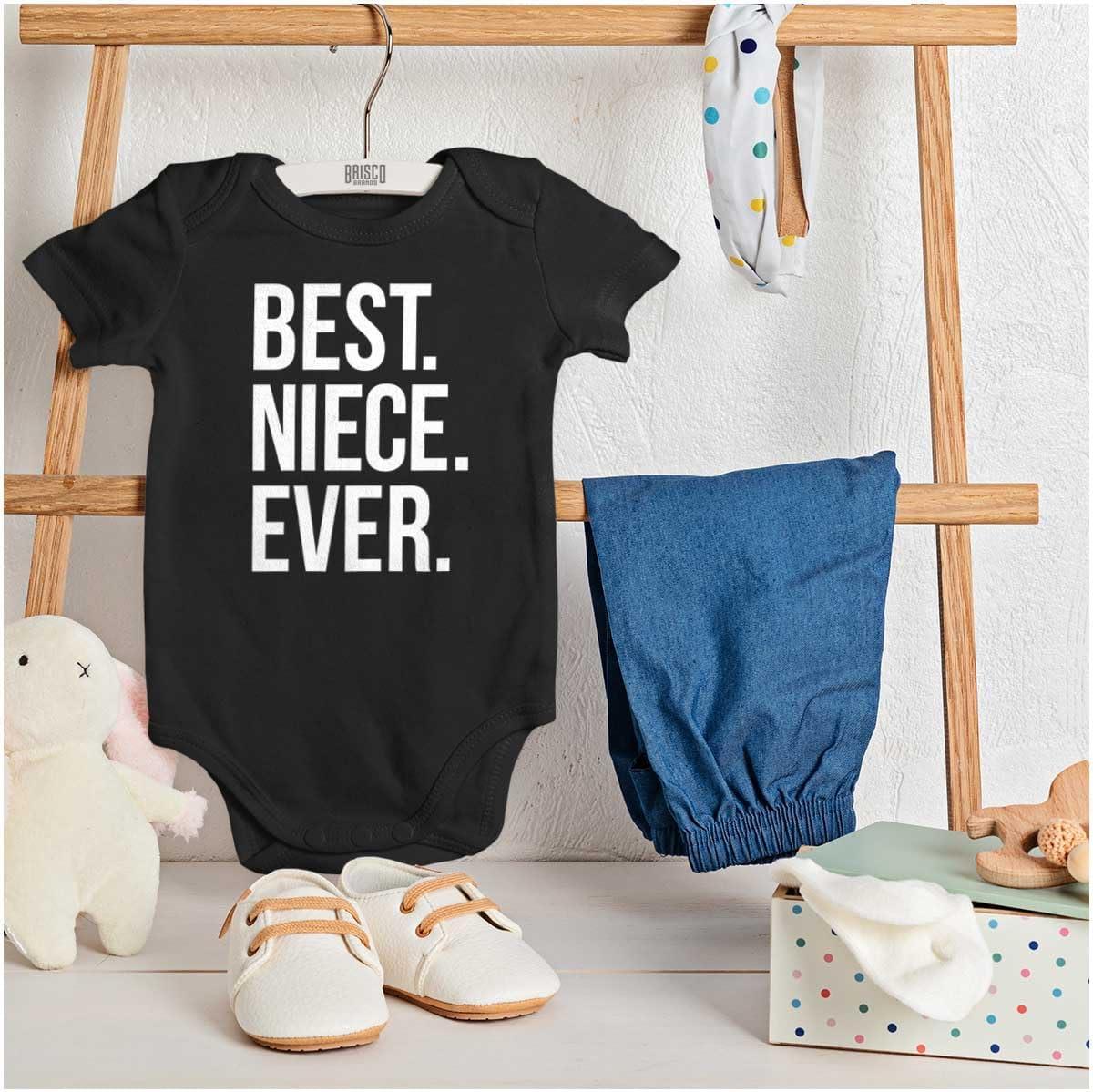 imageBrisco Brands Best Niece Ever Cute Family Relative Baby Bodysuit Jumper GirlsBlack