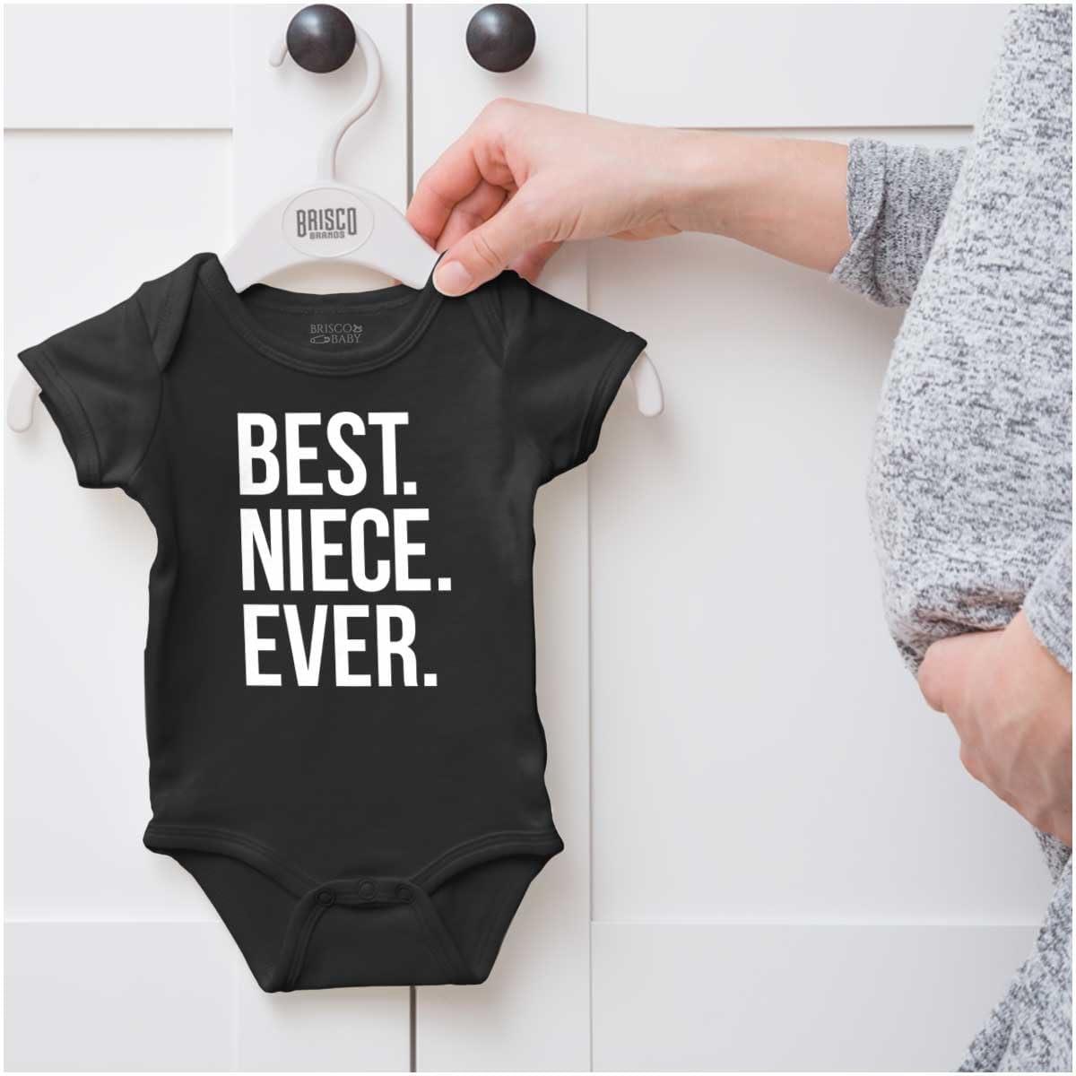 imageBrisco Brands Best Niece Ever Cute Family Relative Baby Bodysuit Jumper GirlsBlack