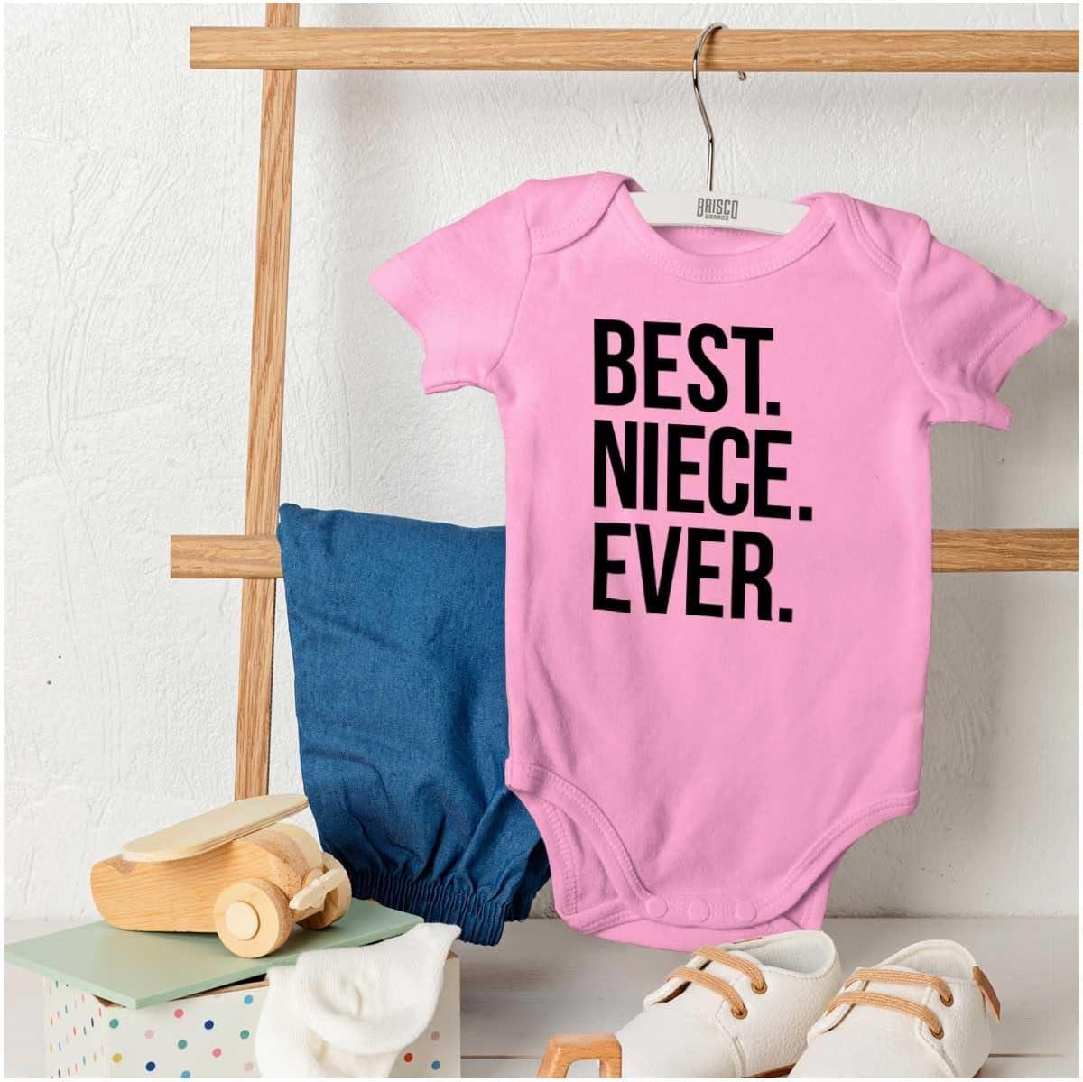 imageBrisco Brands Best Niece Ever Cute Family Relative Baby Bodysuit Jumper GirlsPink