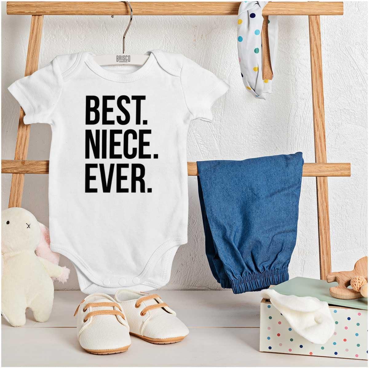 imageBrisco Brands Best Niece Ever Cute Family Relative Baby Bodysuit Jumper GirlsWhite