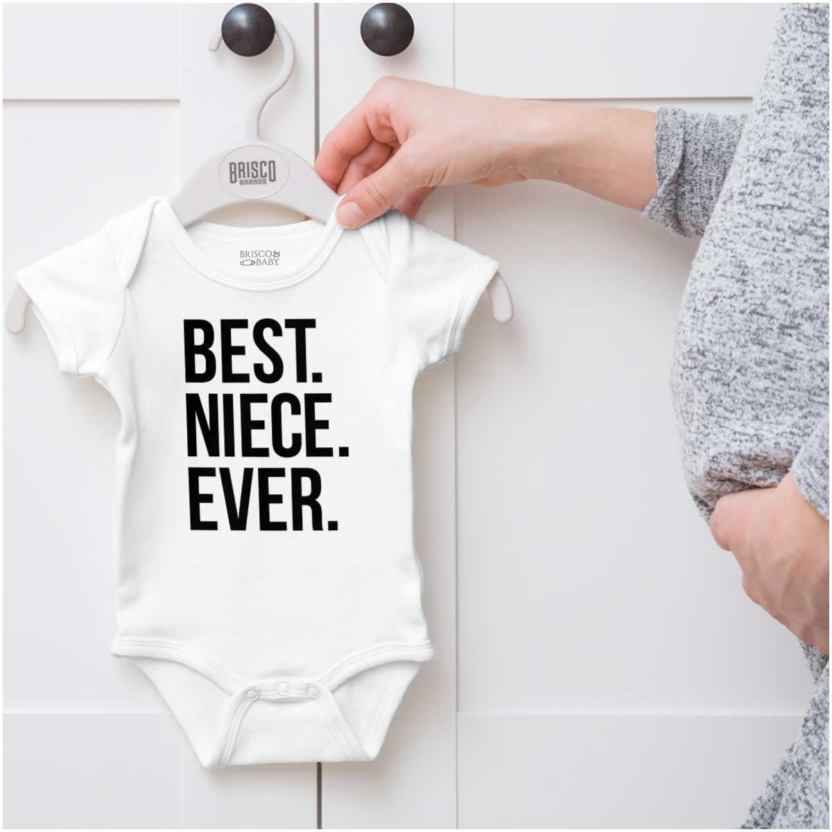 imageBrisco Brands Best Niece Ever Cute Family Relative Baby Bodysuit Jumper GirlsWhite