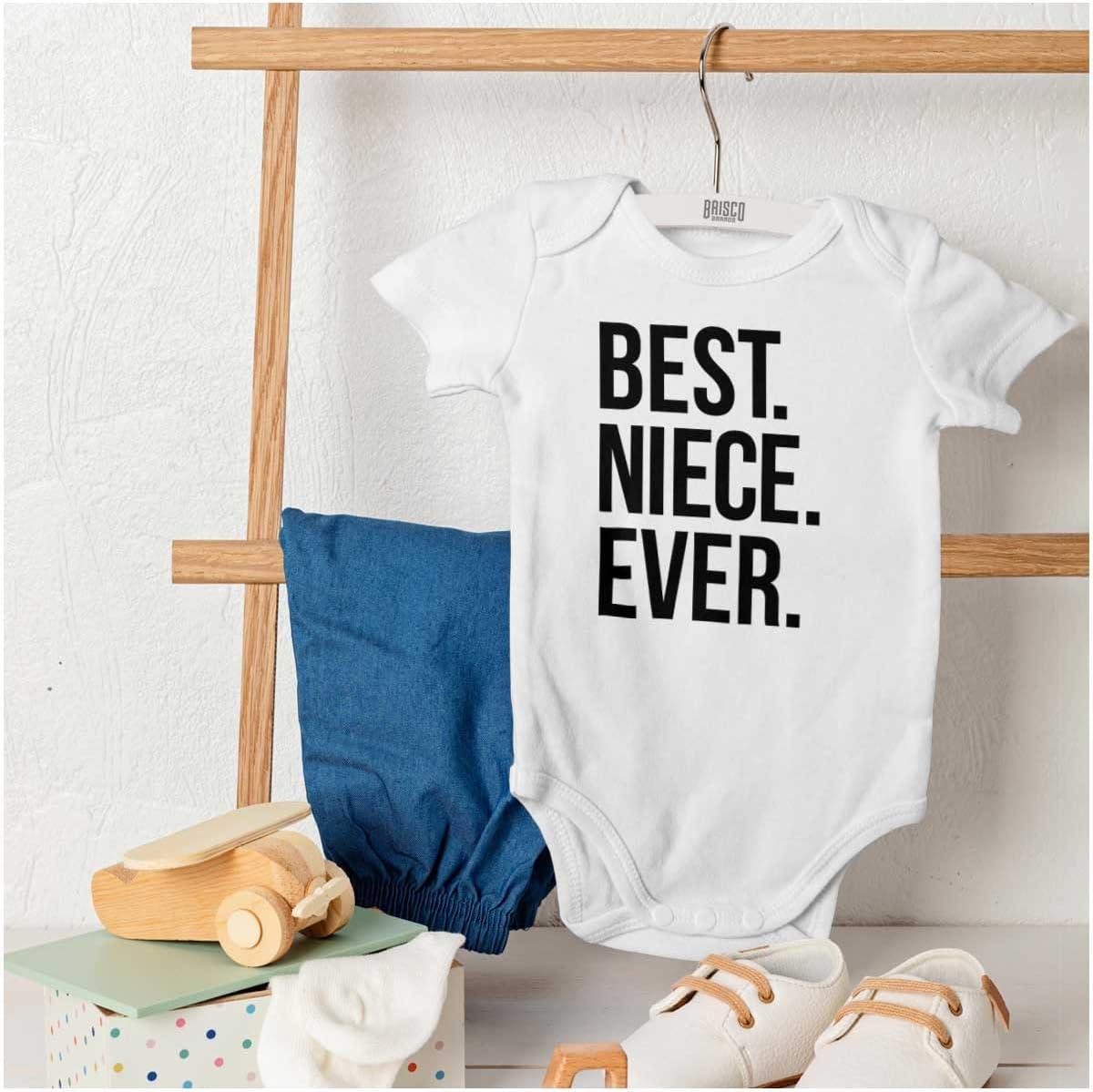 imageBrisco Brands Best Niece Ever Cute Family Relative Baby Bodysuit Jumper GirlsWhite