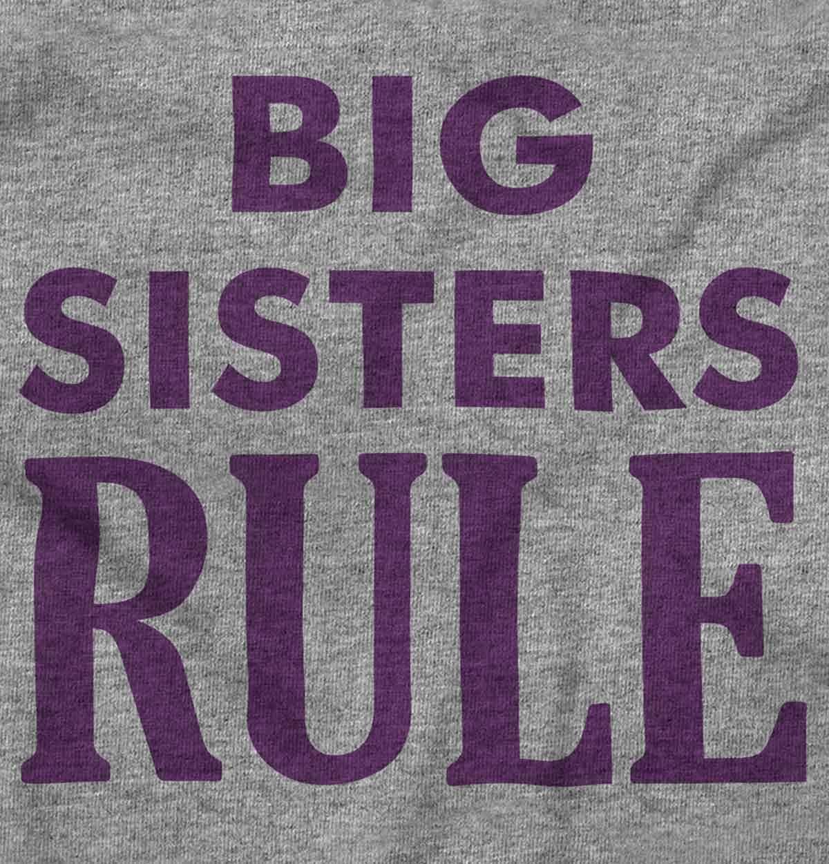 imageBrisco Brands Big Sister Rule Older Sis Family Love Baby Bodysuit Jumper GirlsHeather