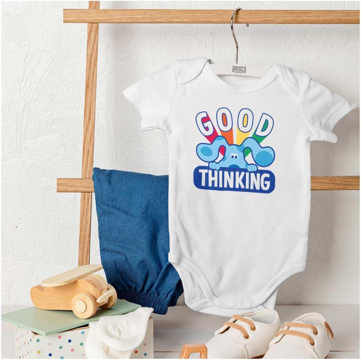 imageBrisco Brands Blues Clues Good Thinking Rainbow Baby Romper Boys or GirlsWhite