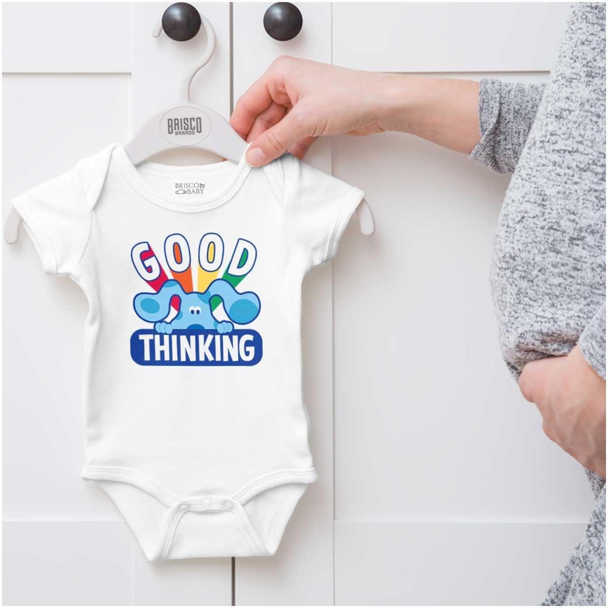 imageBrisco Brands Blues Clues Good Thinking Rainbow Baby Romper Boys or GirlsWhite