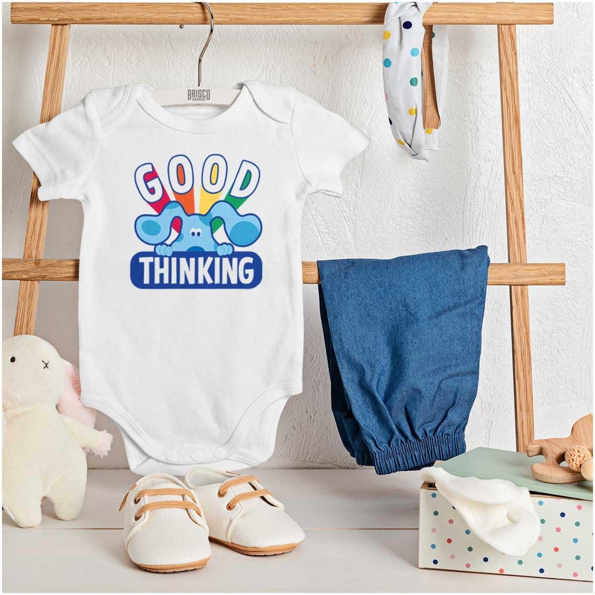imageBrisco Brands Blues Clues Good Thinking Rainbow Baby Romper Boys or GirlsWhite