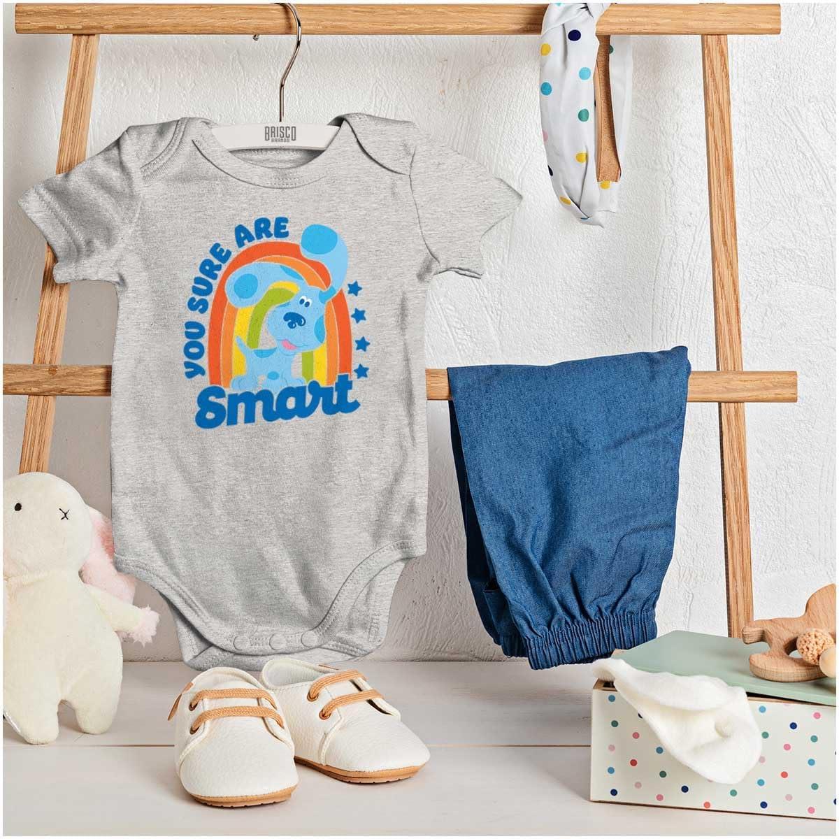 imageBrisco Brands Blues Clues You Sure Are Smart Baby Romper Boys or GirlsHeather