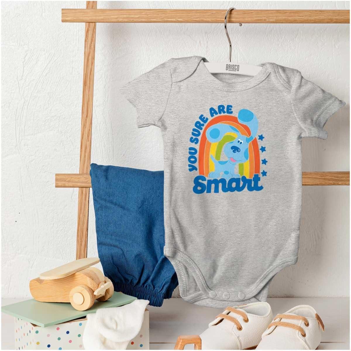 imageBrisco Brands Blues Clues You Sure Are Smart Baby Romper Boys or GirlsHeather