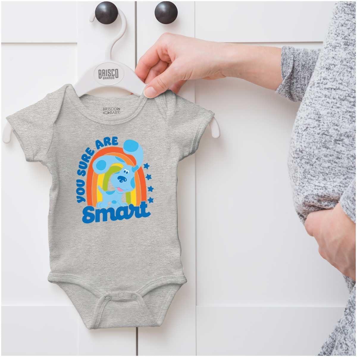 imageBrisco Brands Blues Clues You Sure Are Smart Baby Romper Boys or GirlsHeather