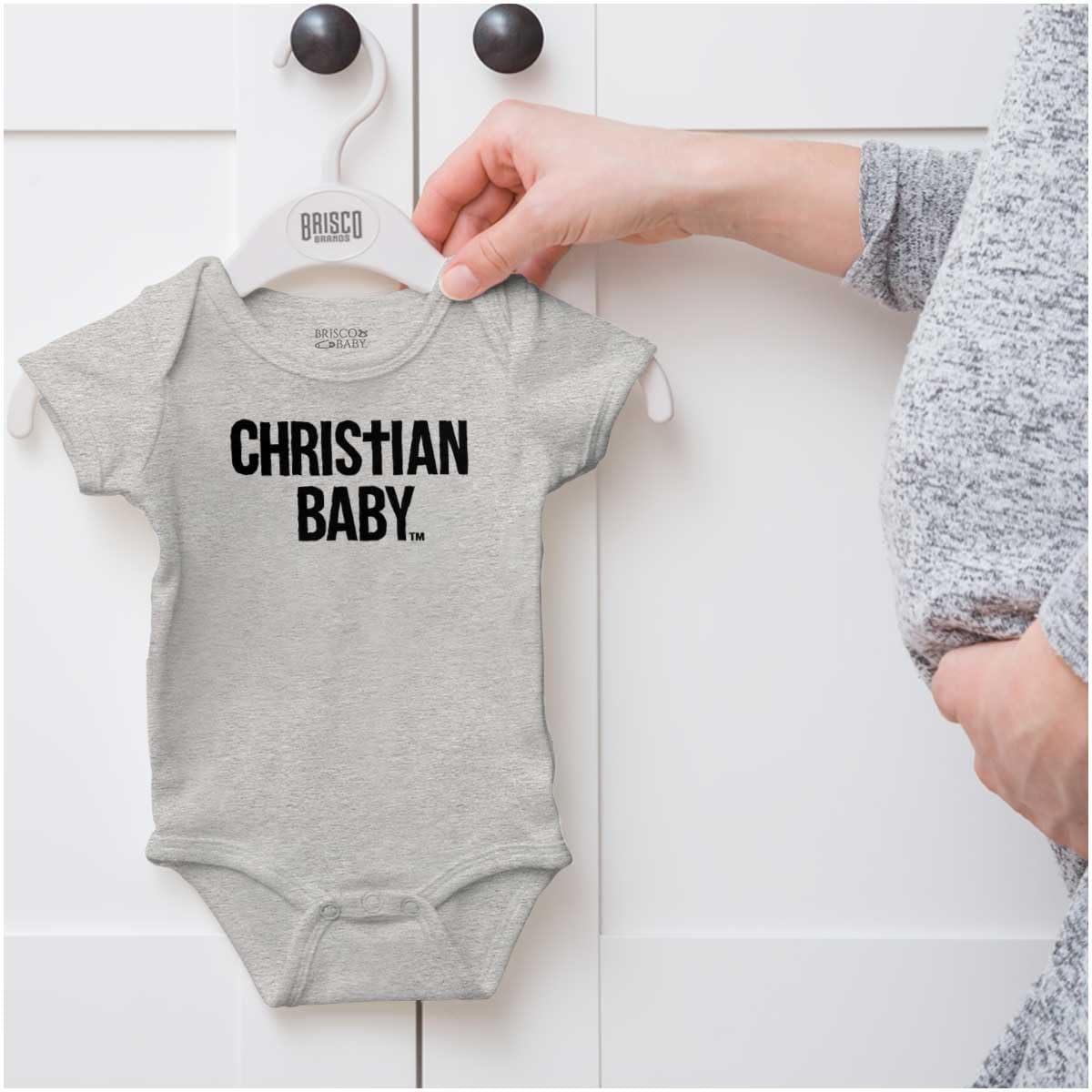 imageBrisco Brands Christian Baby Baptism Christening Baby Romper Boys or GirlsHeather