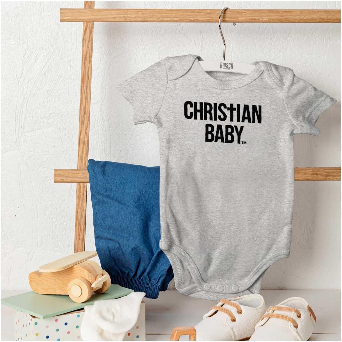 imageBrisco Brands Christian Baby Baptism Christening Baby Romper Boys or GirlsHeather