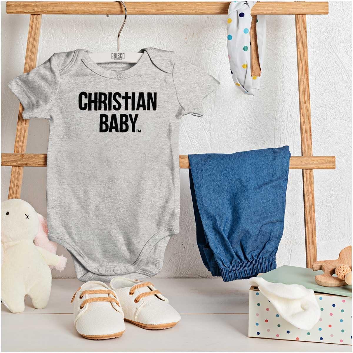 imageBrisco Brands Christian Baby Baptism Christening Baby Romper Boys or GirlsHeather