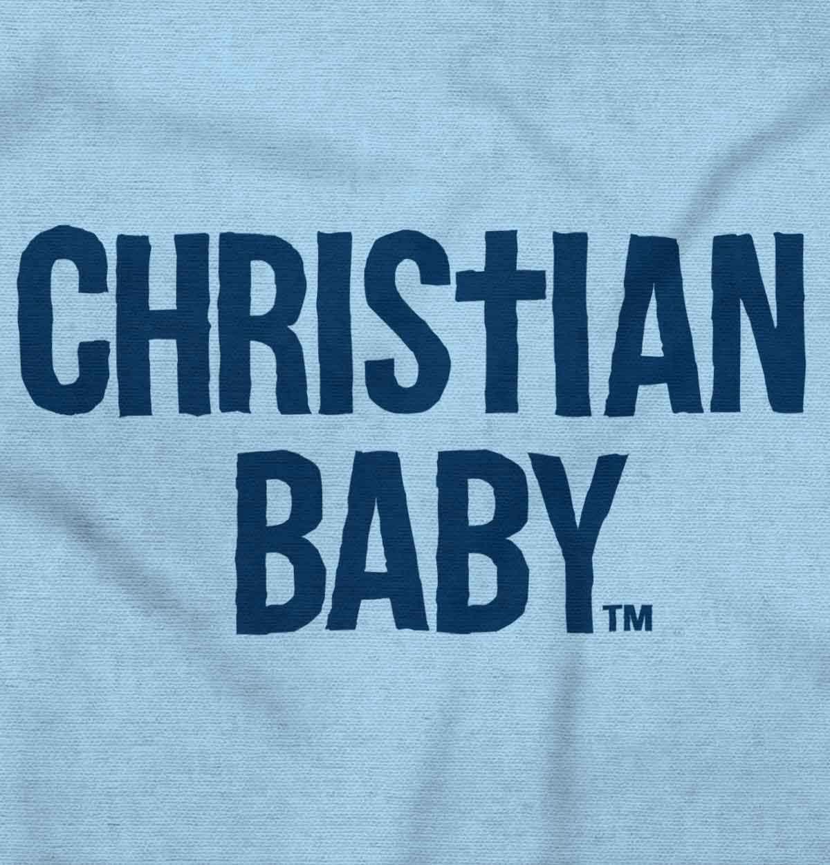 imageBrisco Brands Christian Baby Baptism Christening Baby Romper Boys or GirlsLight Blue