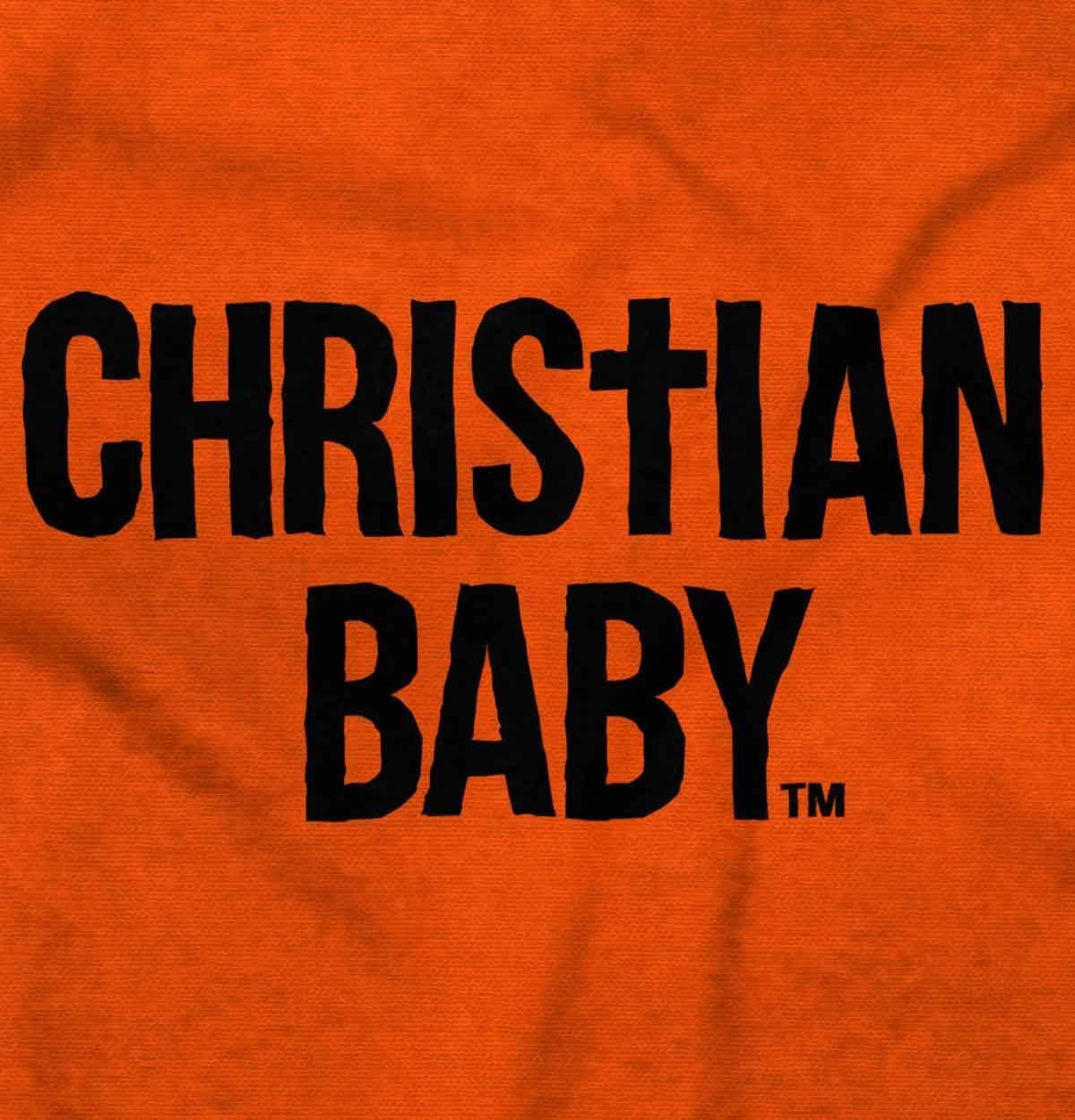 imageBrisco Brands Christian Baby Baptism Christening Baby Romper Boys or GirlsOrange