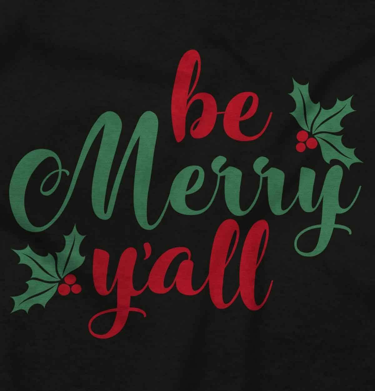 imageBrisco Brands Christmas Be Merry Yall Holly Baby Bodysuit Jumper GirlsBlack