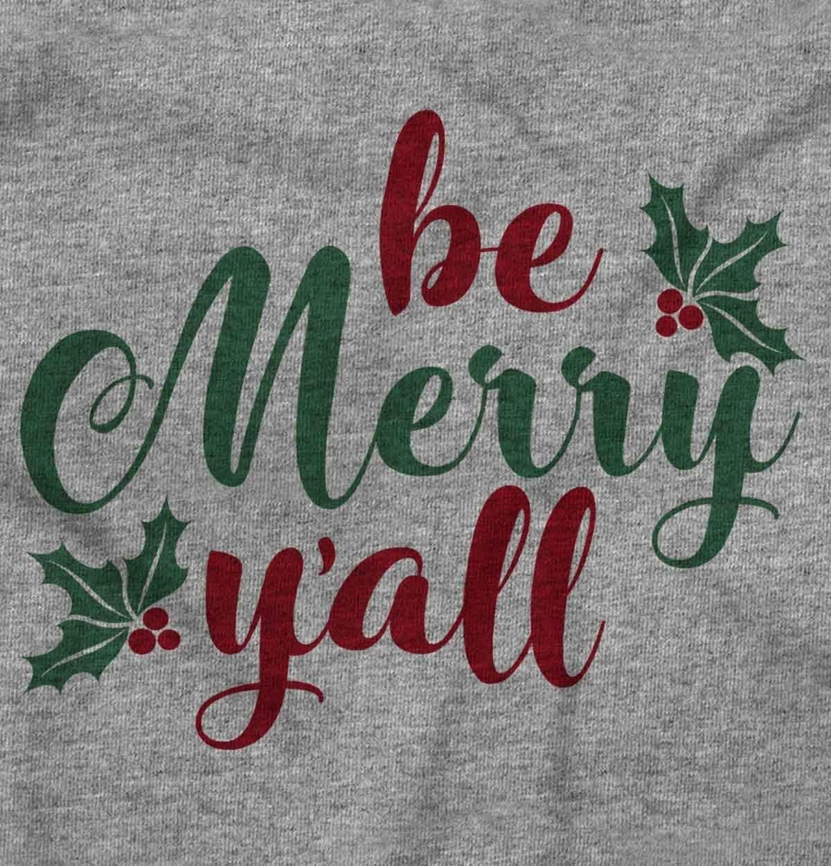 imageBrisco Brands Christmas Be Merry Yall Holly Baby Bodysuit Jumper GirlsHeather