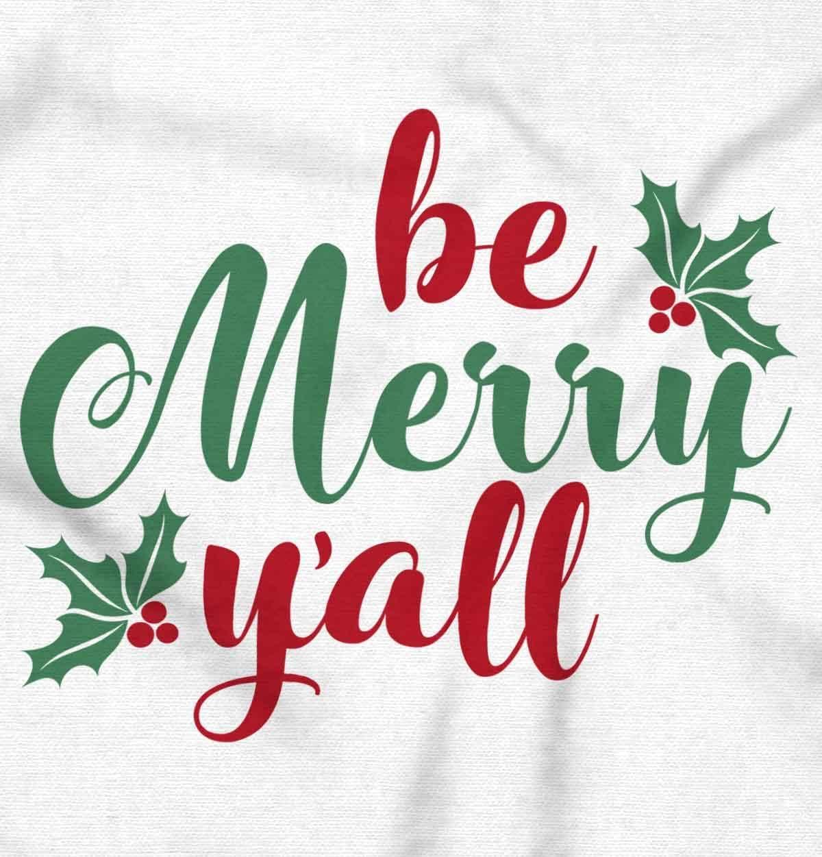 imageBrisco Brands Christmas Be Merry Yall Holly Baby Bodysuit Jumper GirlsWhite