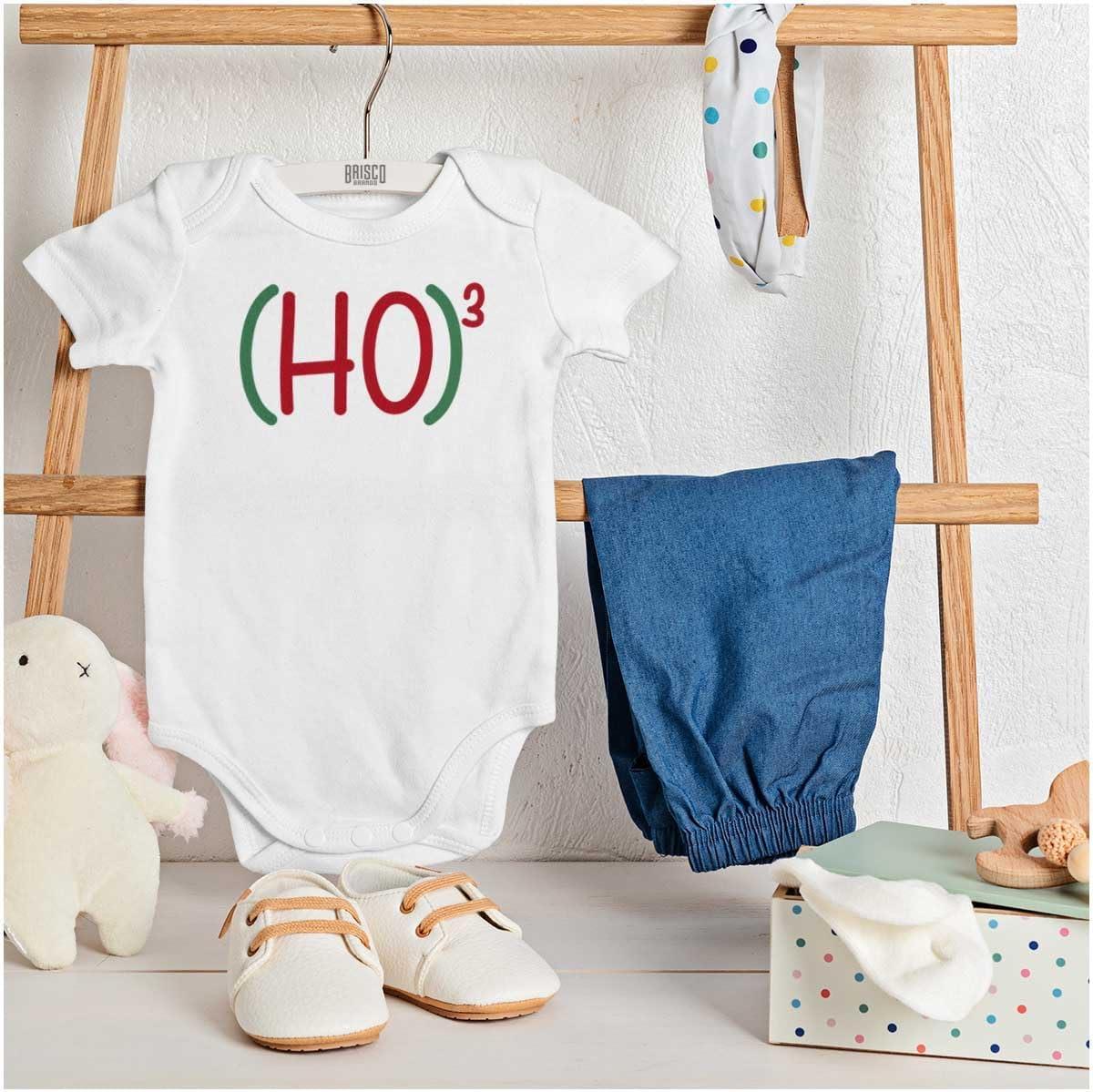imageBrisco Brands Christmas Hohoho Cubed Mathematical Baby Romper Boys or GirlsWhite
