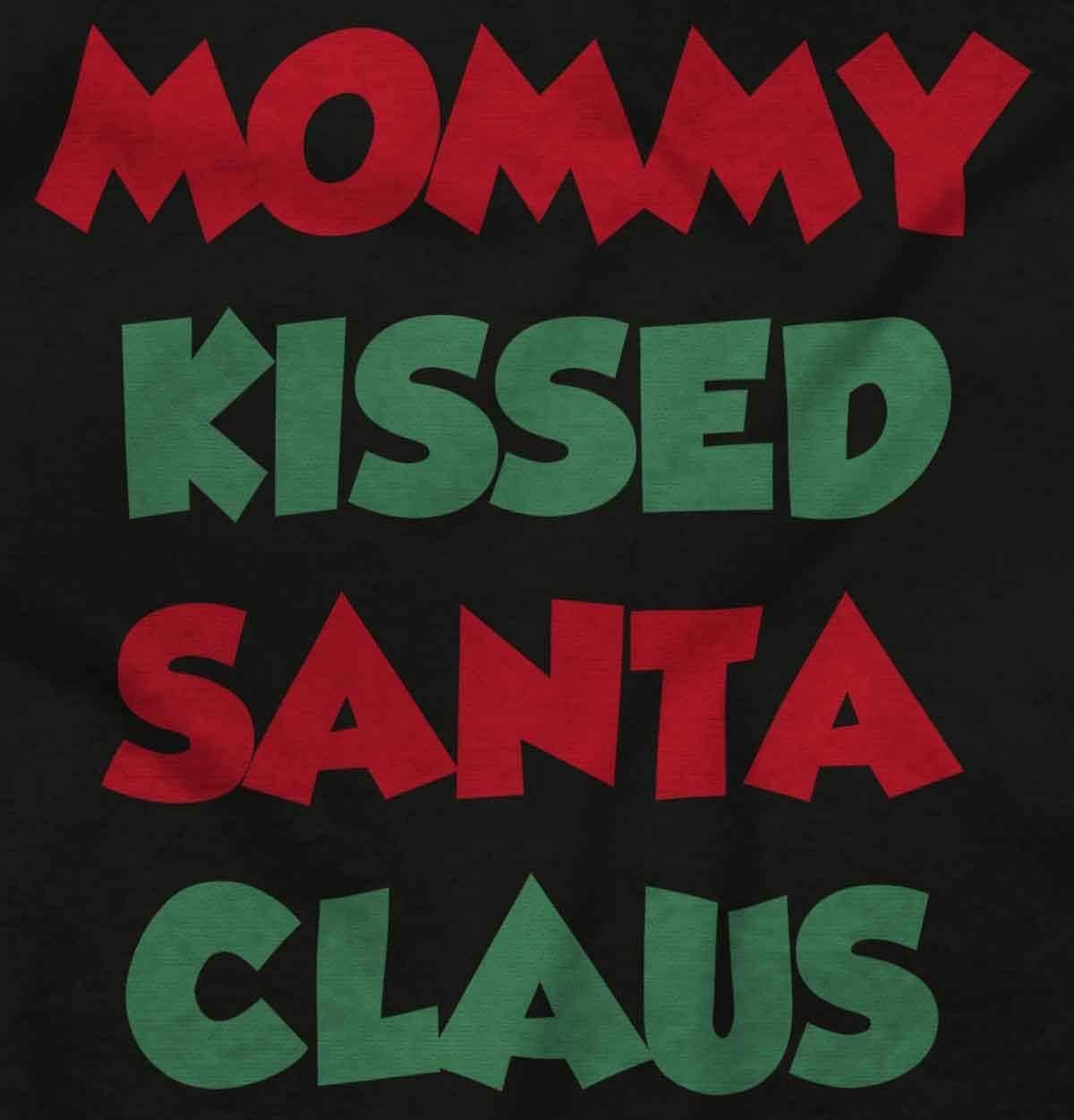 imageBrisco Brands Christmas Mommy Kissed Santa Claus Baby Romper Boys or GirlsBlack