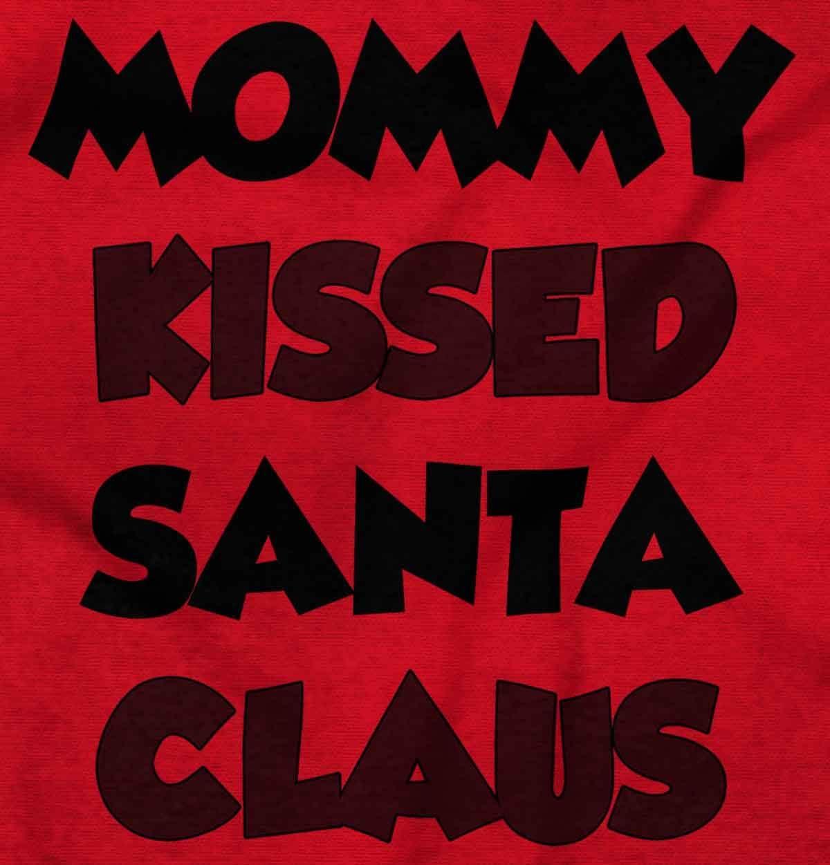 imageBrisco Brands Christmas Mommy Kissed Santa Claus Baby Romper Boys or GirlsRed