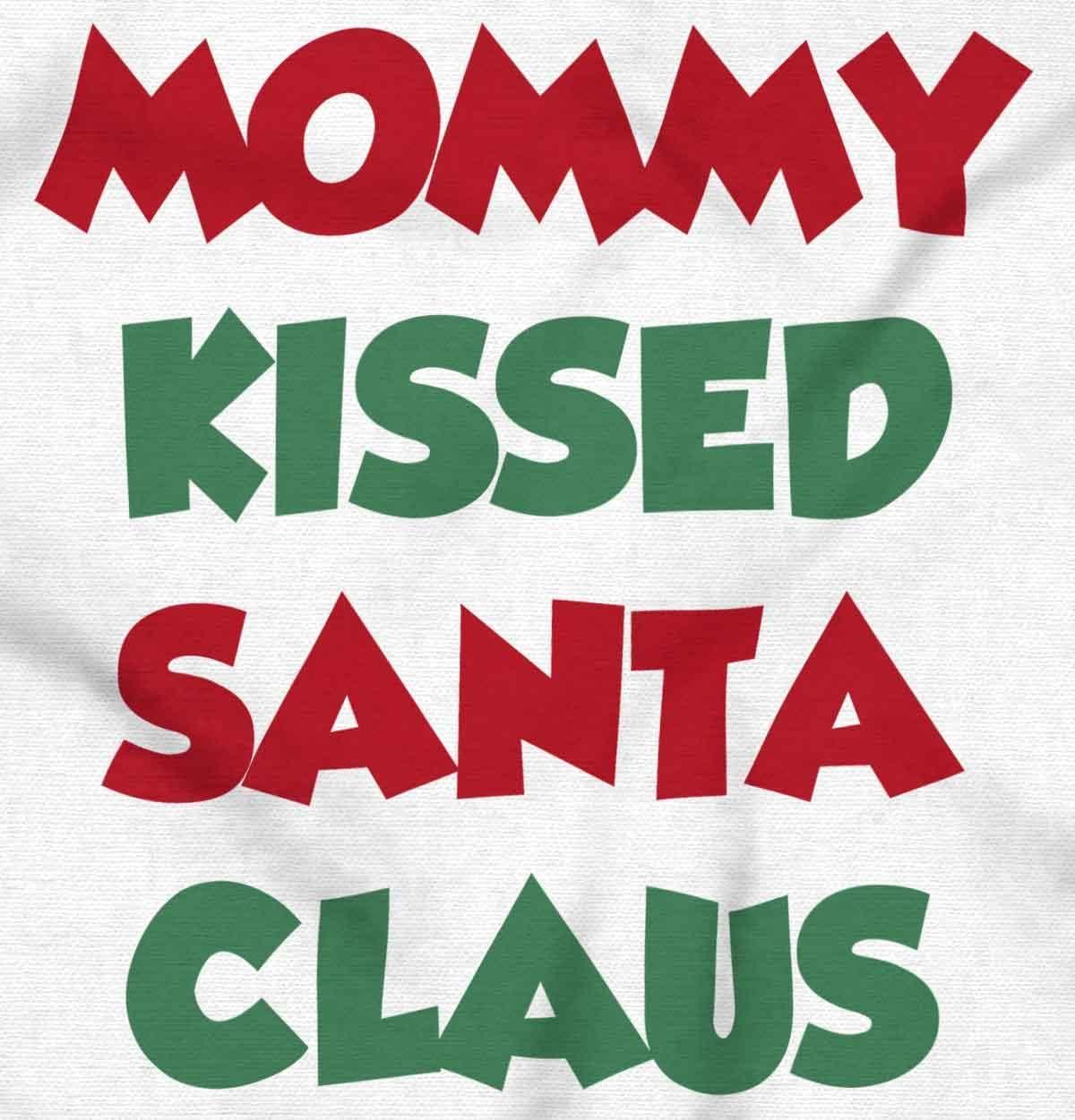 imageBrisco Brands Christmas Mommy Kissed Santa Claus Baby Romper Boys or GirlsWhite