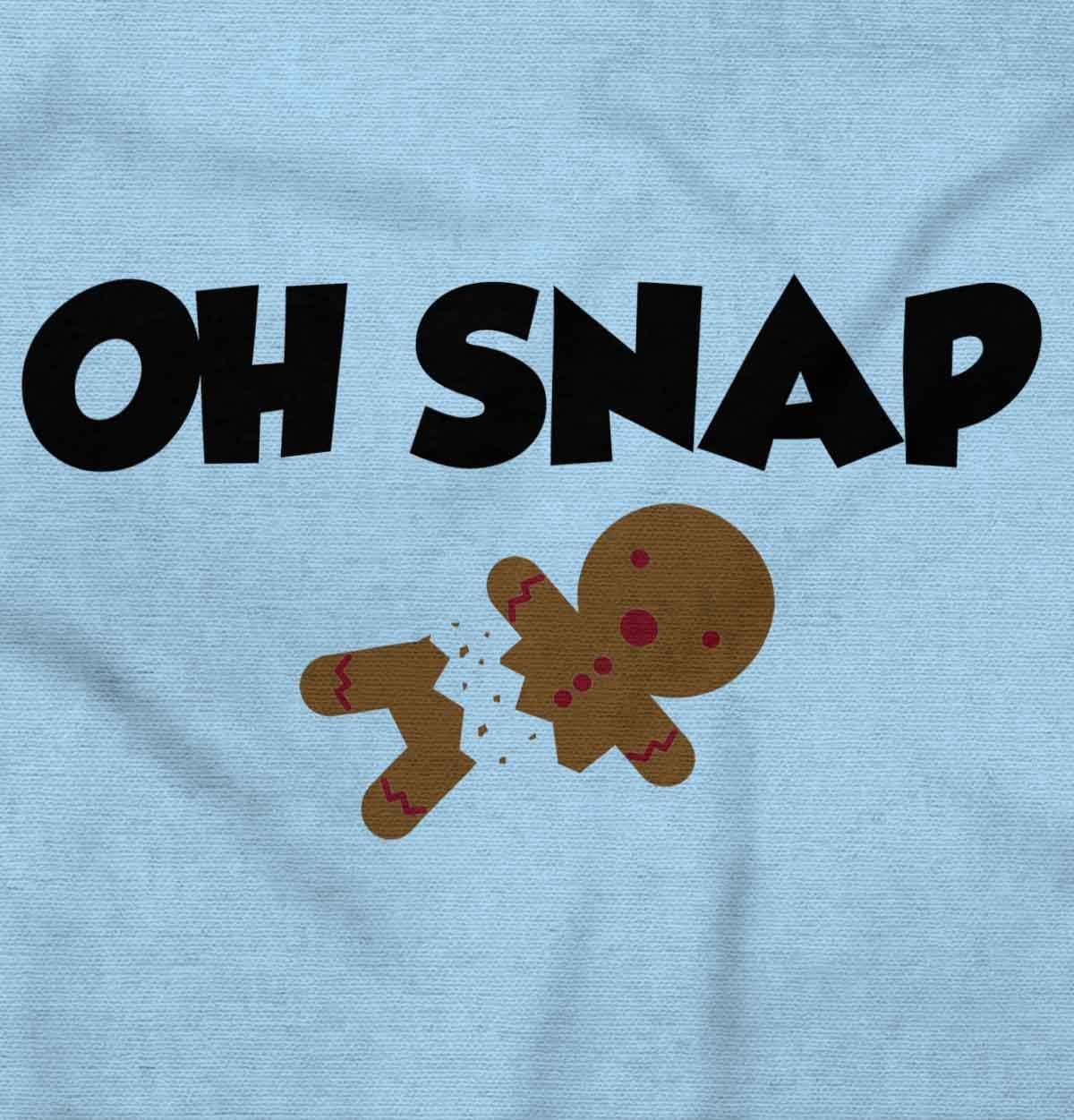 imageBrisco Brands Christmas Oh Snap Gingerbread Man Baby Romper Boys or GirlsLight Blue