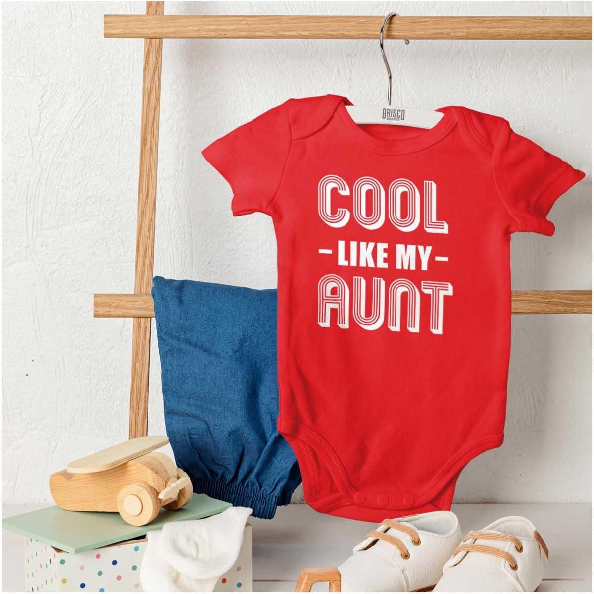 imageBrisco Brands Cool Aunts Funny Cute Nieces Nephews Baby Romper Boys or GirlsRed