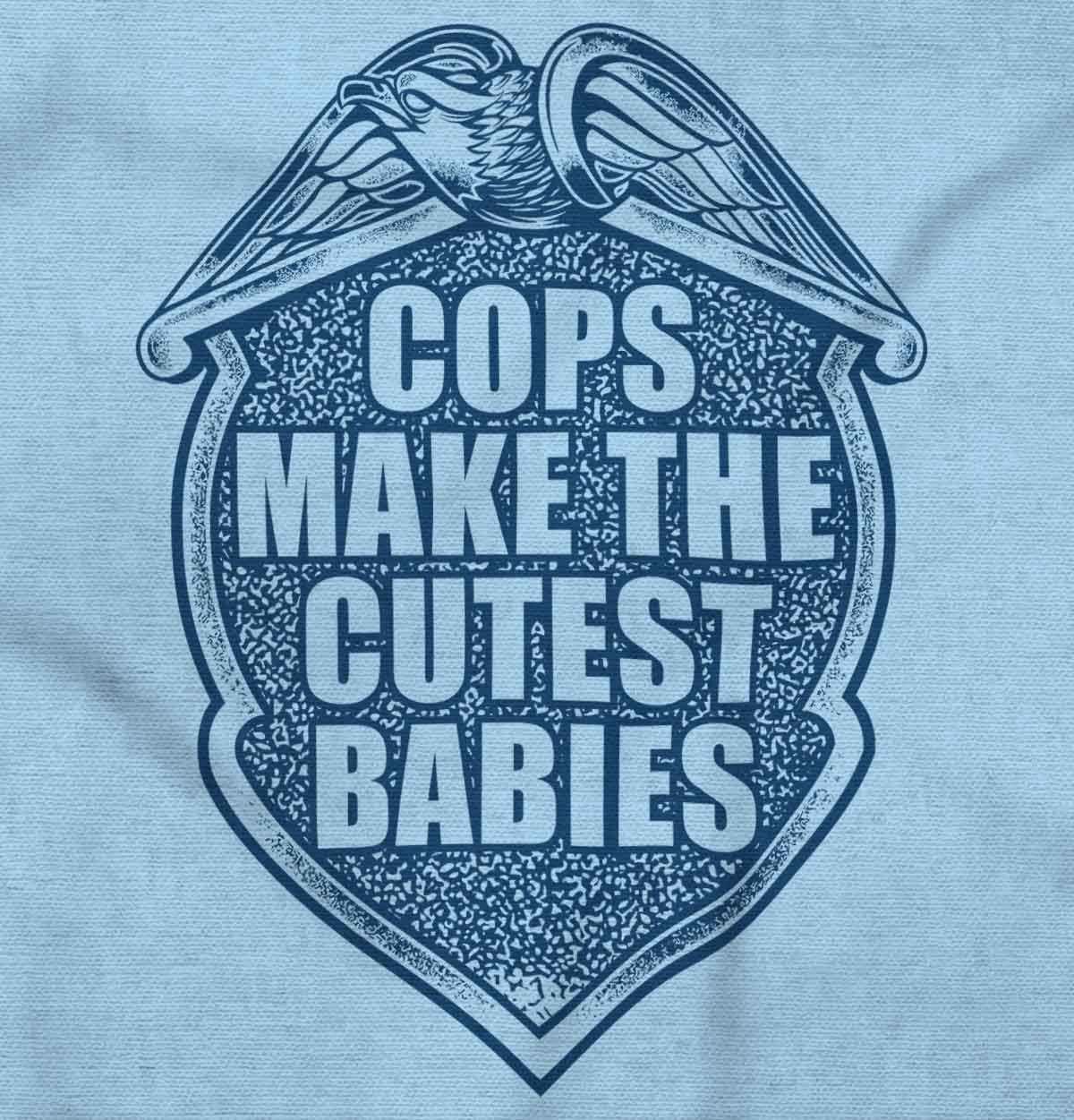 imageBrisco Brands Cops Make Babies Police Parents Baby Baby Romper Boys or GirlsLight Blue