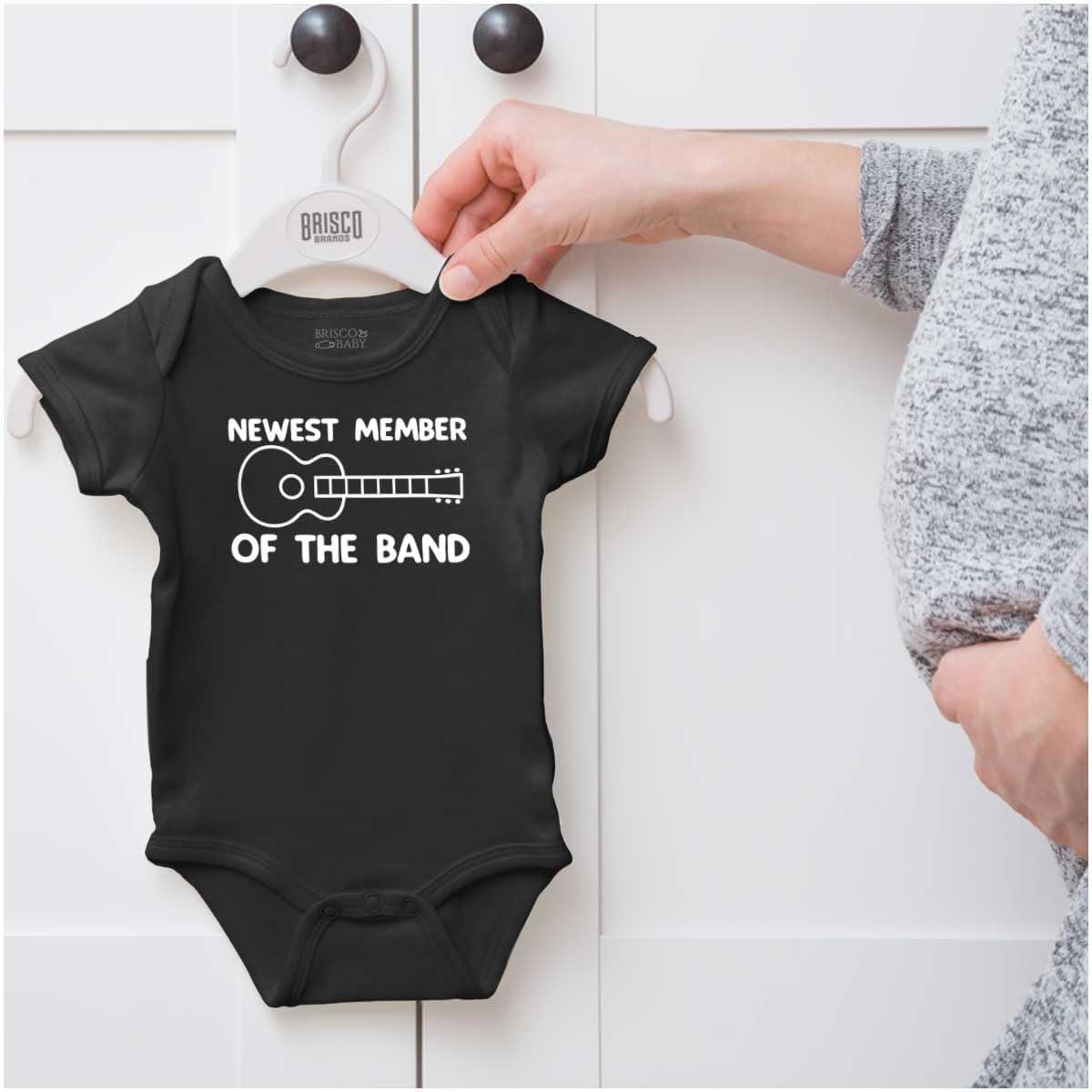 imageBrisco Brands Cutest Lil Rockstar Music Lover ABCD Baby Romper Boys or GirlsBand Member Black