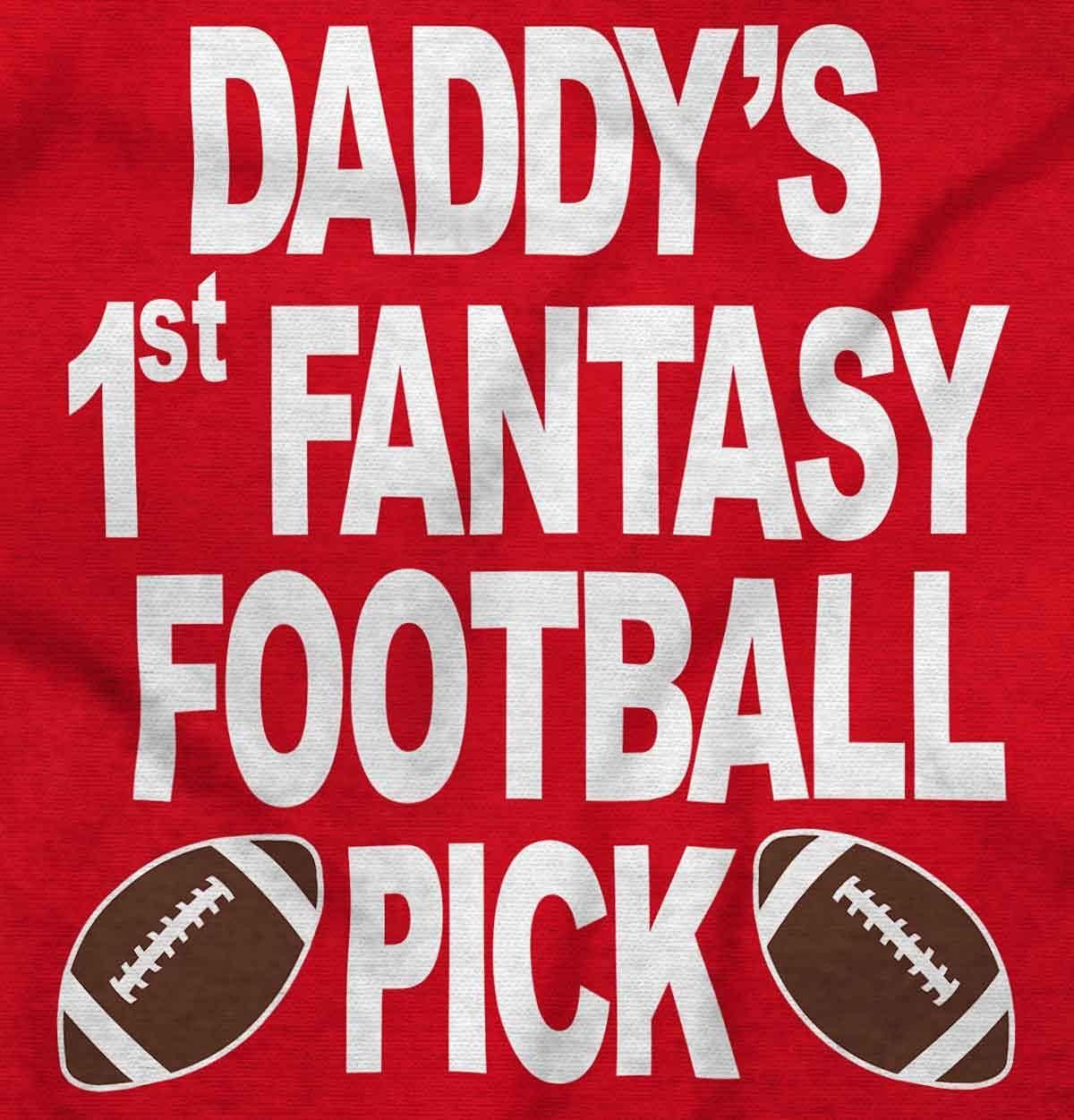 imageBrisco Brands Daddys Fantasy Football Pick Sports Baby Romper Boys or GirlsRed