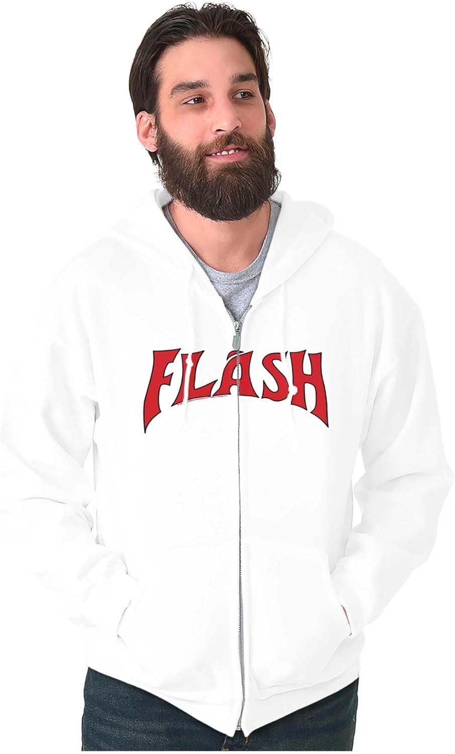 imageBrisco Brands Flash Gordon Logo Comic Book Hero Zip Up Hoodie Mens WomensWhite