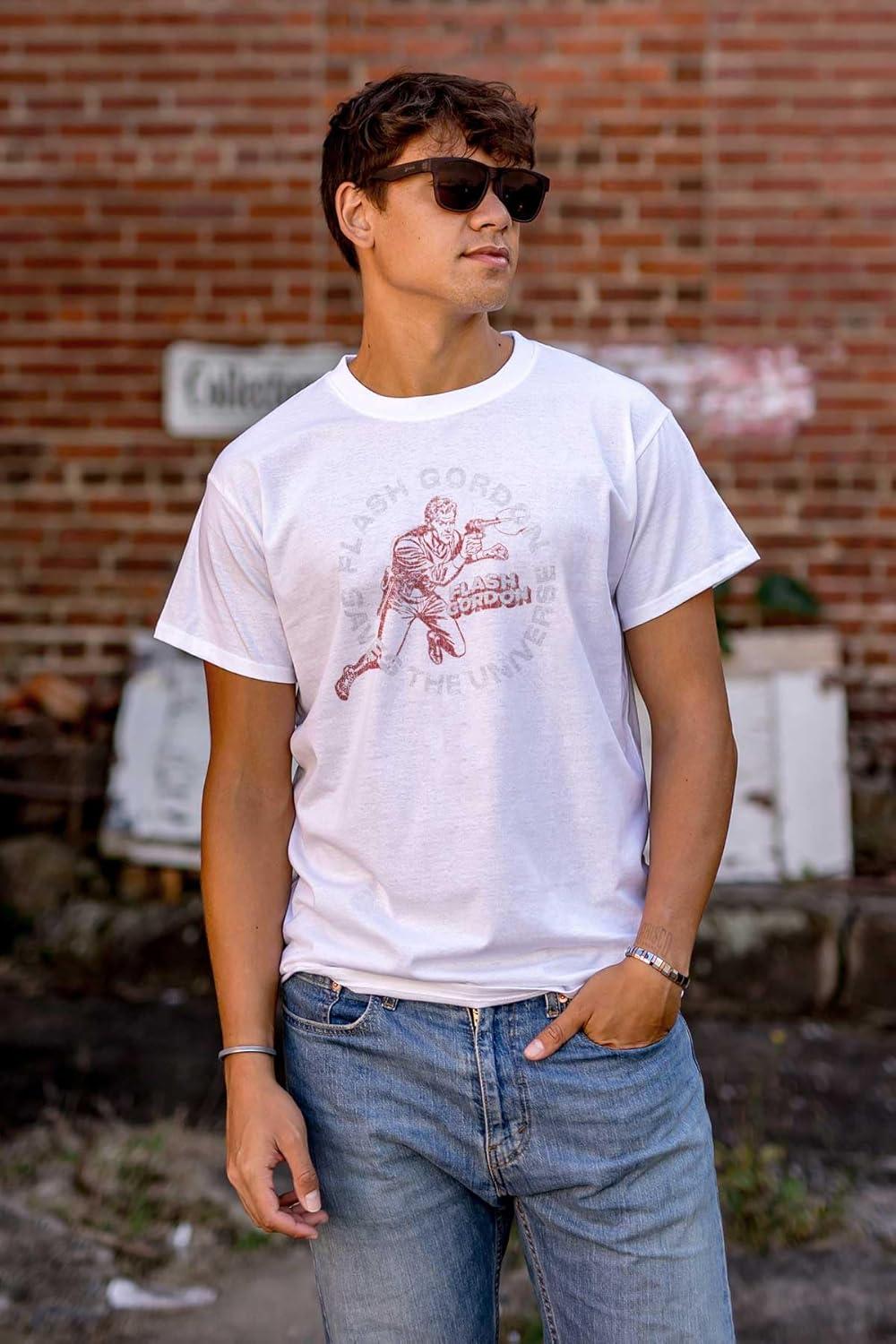 imageBrisco Brands Flash Gordon Superhero Comic Book Graphic T Shirt Men or WomenWhite