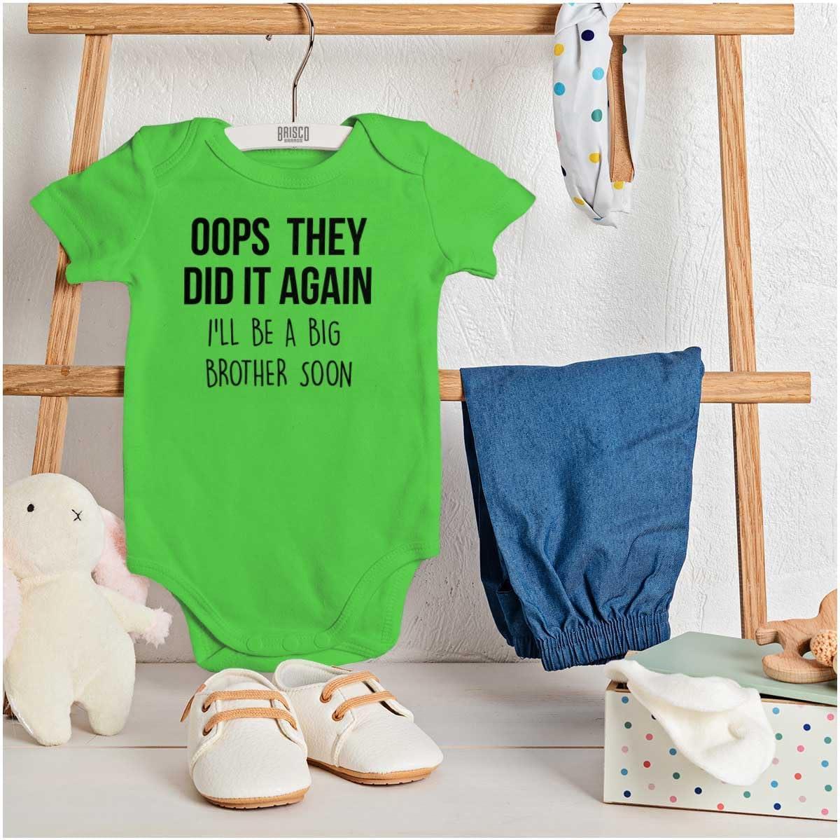 imageBrisco Brands Funny Big Brother Baby Announcement Baby Bodysuit Jumper BoysApple
