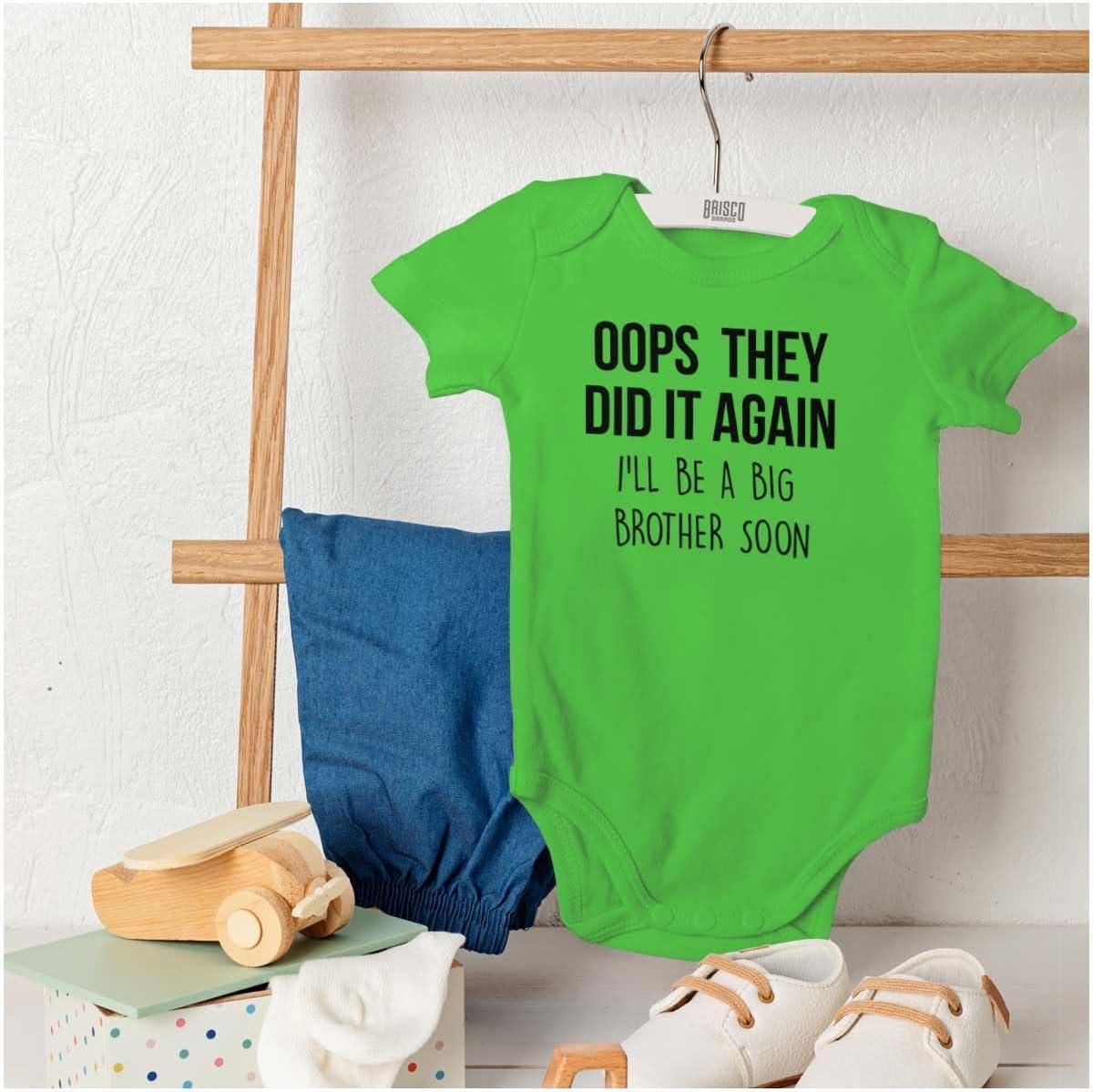 imageBrisco Brands Funny Big Brother Baby Announcement Baby Bodysuit Jumper BoysApple