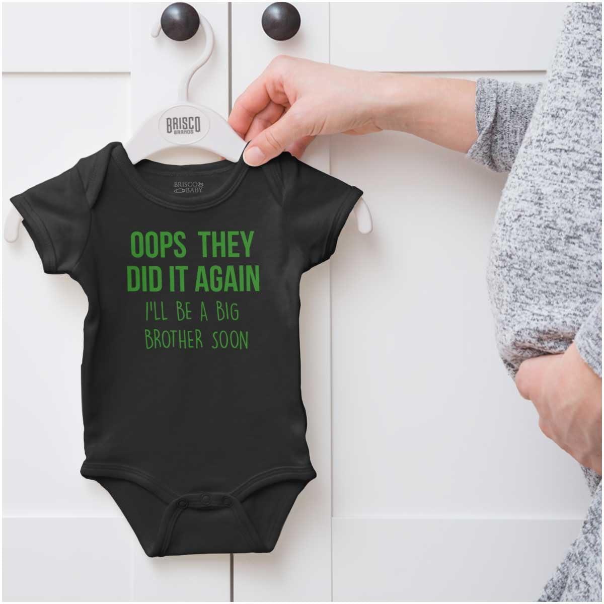 imageBrisco Brands Funny Big Brother Baby Announcement Baby Bodysuit Jumper BoysBlack