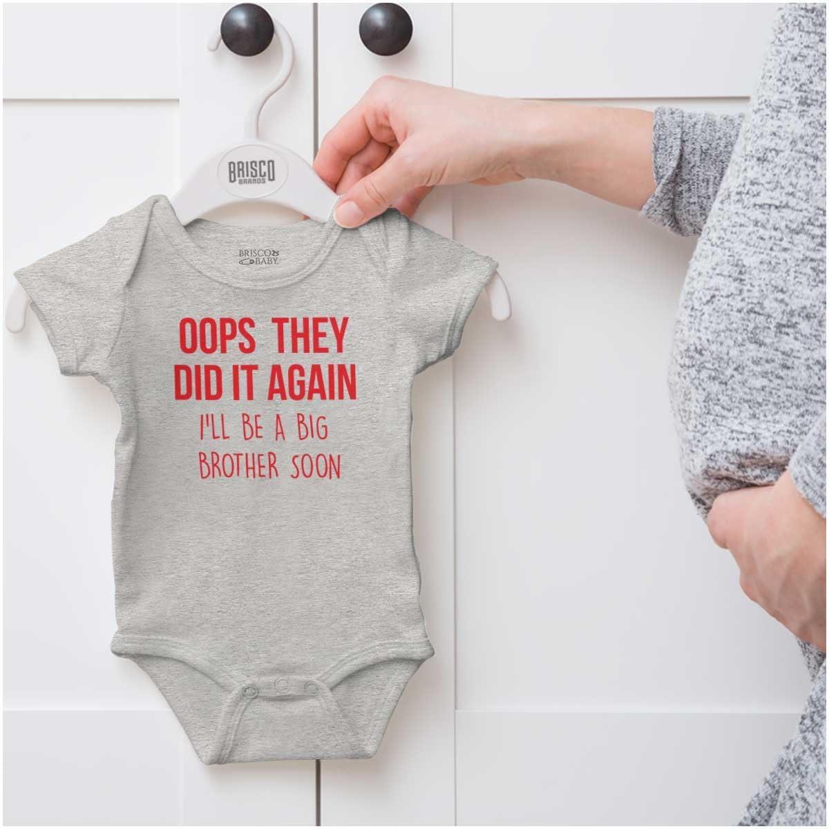 imageBrisco Brands Funny Big Brother Baby Announcement Baby Bodysuit Jumper BoysHeather