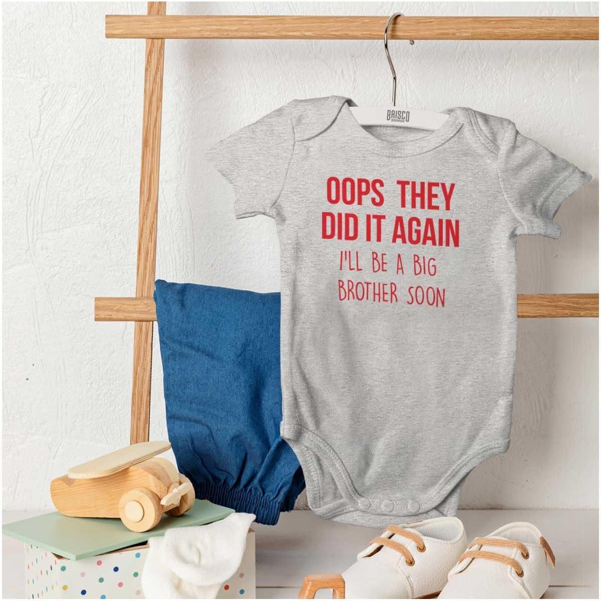 imageBrisco Brands Funny Big Brother Baby Announcement Baby Bodysuit Jumper BoysHeather