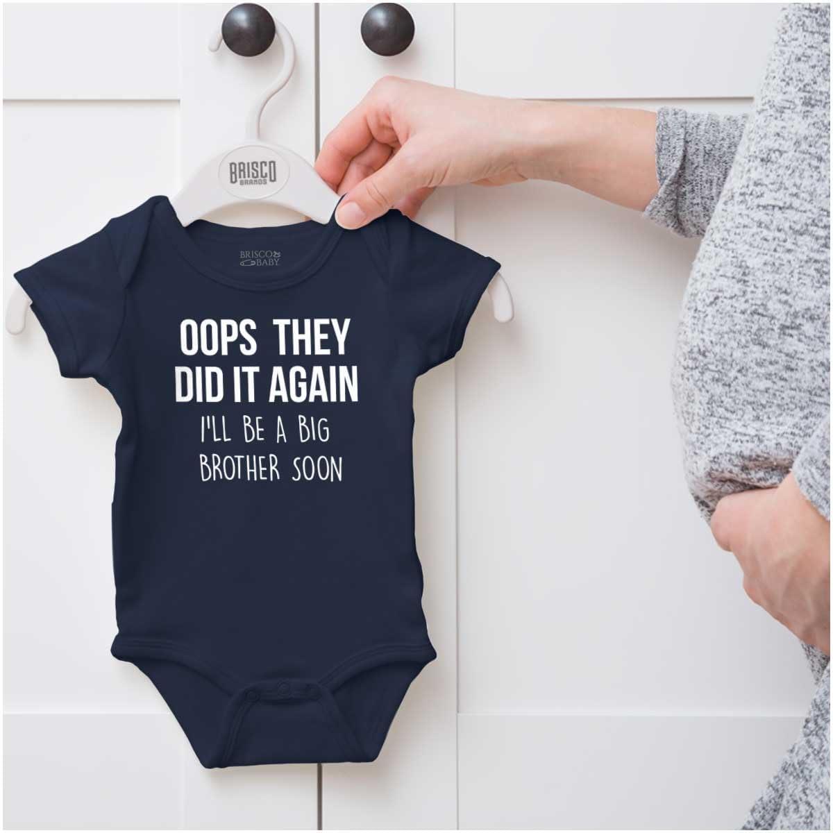 imageBrisco Brands Funny Big Brother Baby Announcement Baby Bodysuit Jumper BoysNavy
