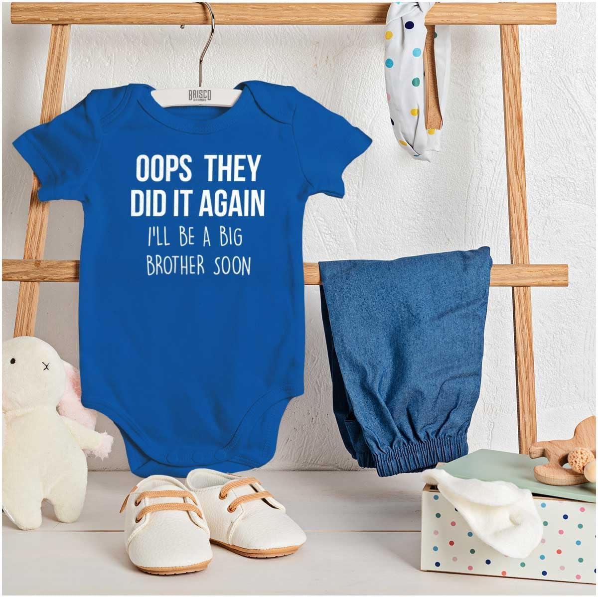 imageBrisco Brands Funny Big Brother Baby Announcement Baby Bodysuit Jumper BoysRoyal