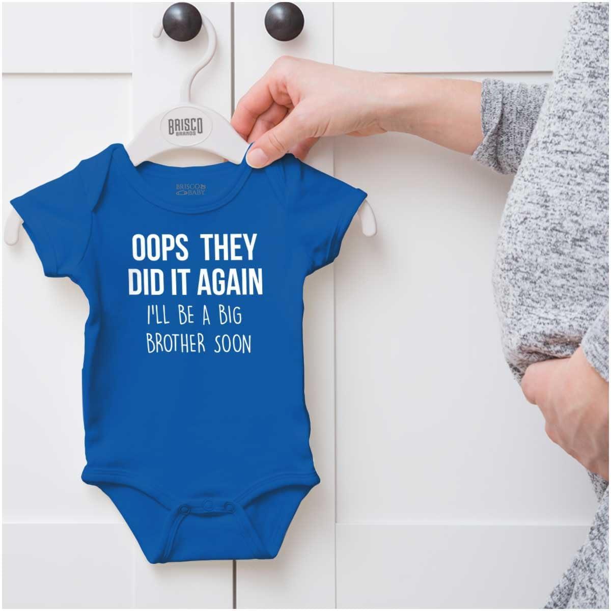 imageBrisco Brands Funny Big Brother Baby Announcement Baby Bodysuit Jumper BoysRoyal