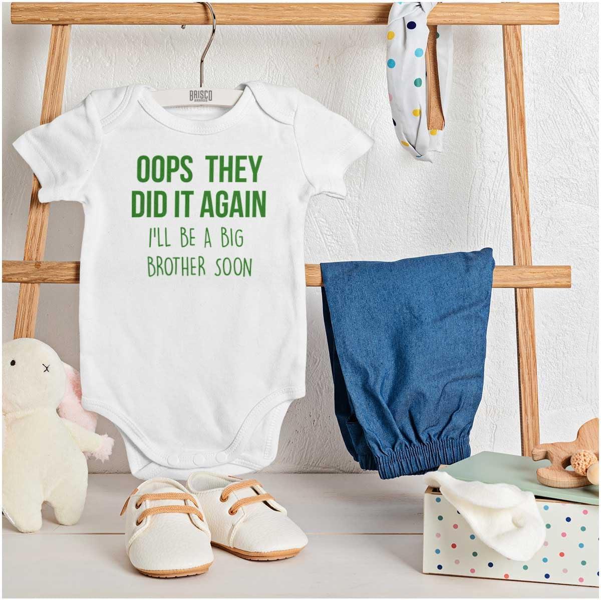 imageBrisco Brands Funny Big Brother Baby Announcement Baby Bodysuit Jumper BoysWhite