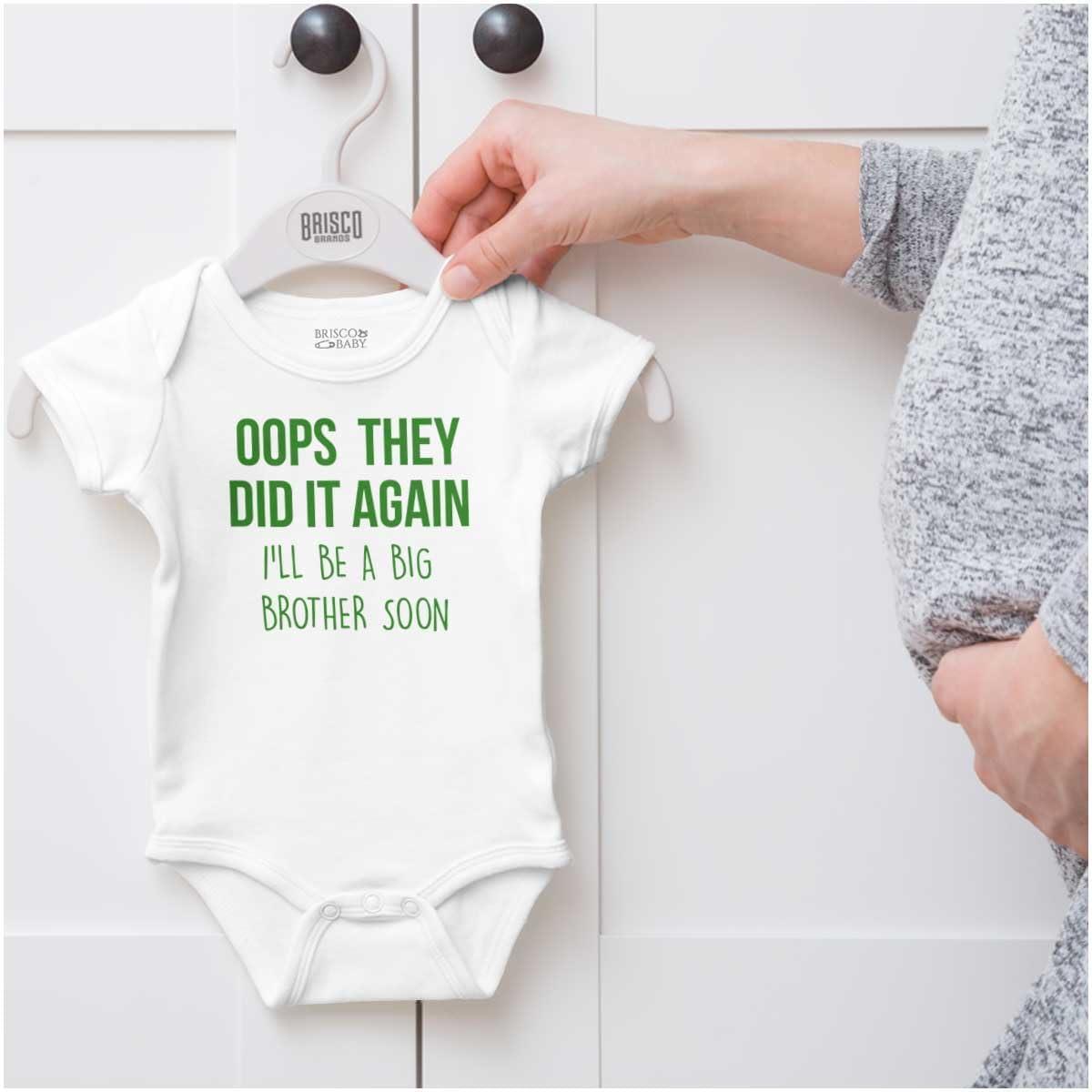imageBrisco Brands Funny Big Brother Baby Announcement Baby Bodysuit Jumper BoysWhite
