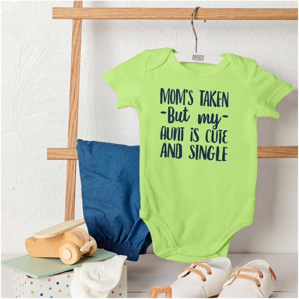imageBrisco Brands Funny Single Aunts Cute Niece Nephew Baby Romper Boys or GirlsKey Lime