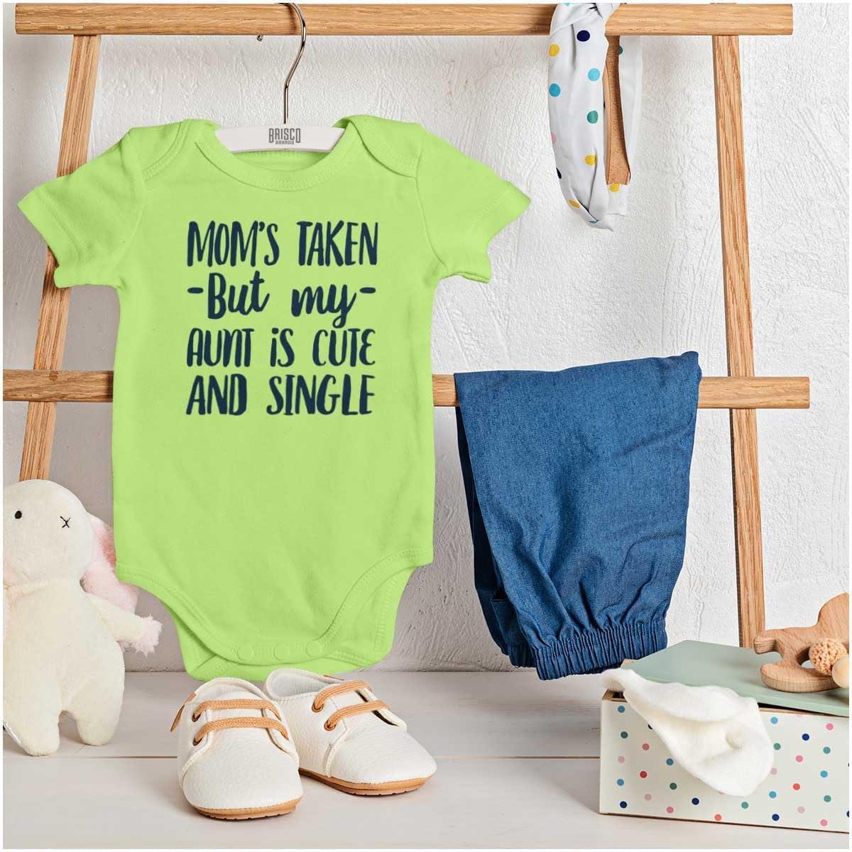 imageBrisco Brands Funny Single Aunts Cute Niece Nephew Baby Romper Boys or GirlsKey Lime
