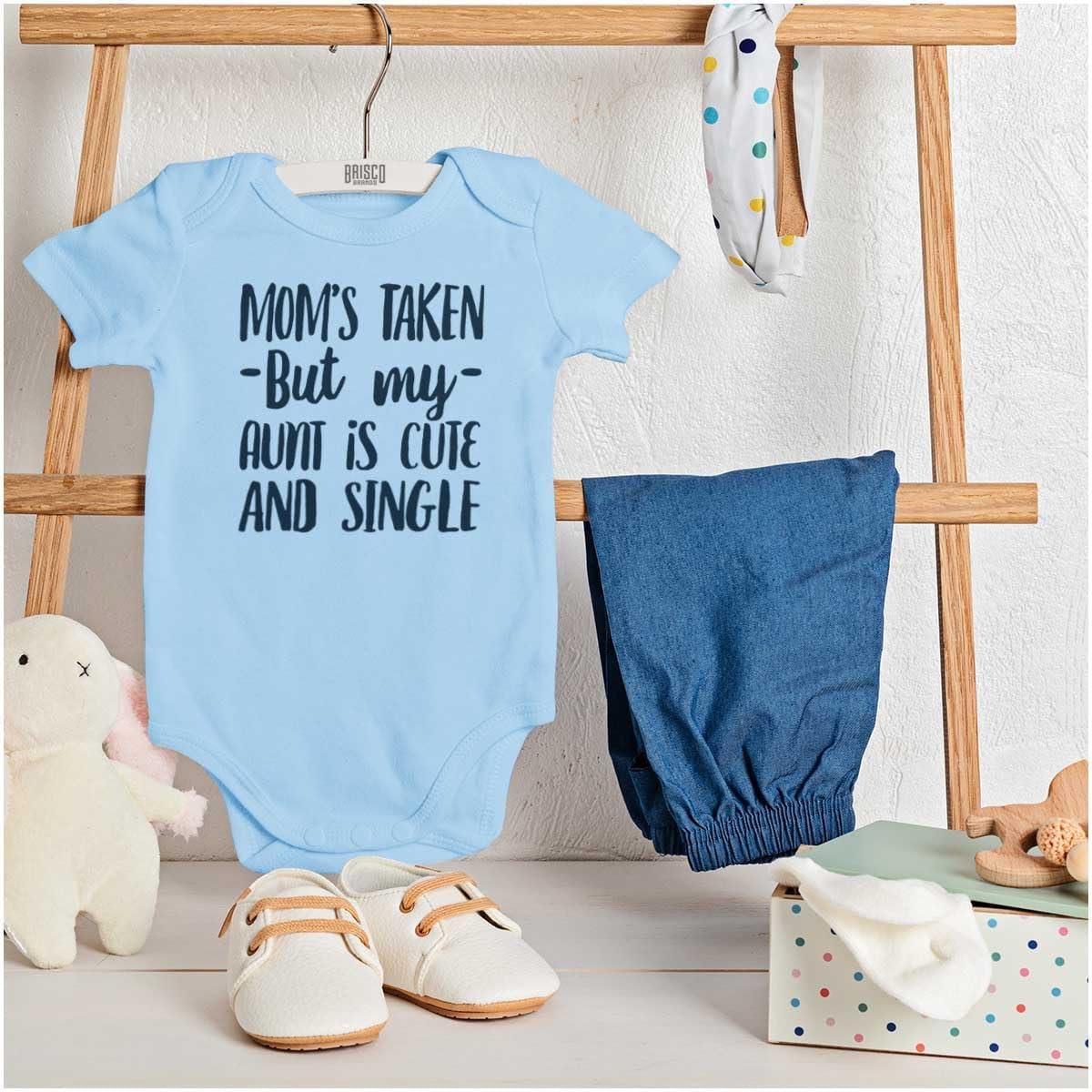 imageBrisco Brands Funny Single Aunts Cute Niece Nephew Baby Romper Boys or GirlsLight Blue