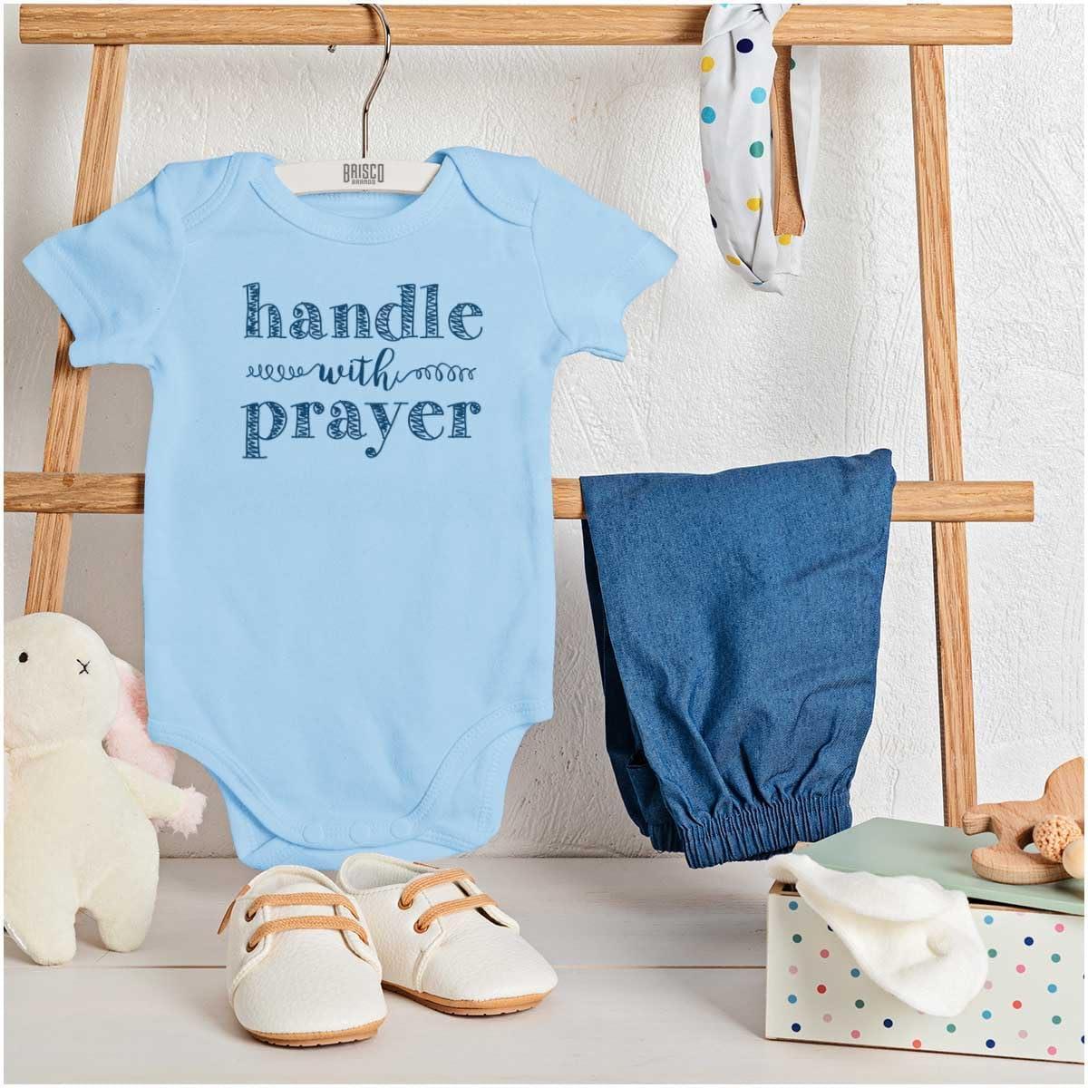 imageBrisco Brands Handle Prayer Religious Christian Baby Bodysuit Jumper GirlsLight Blue
