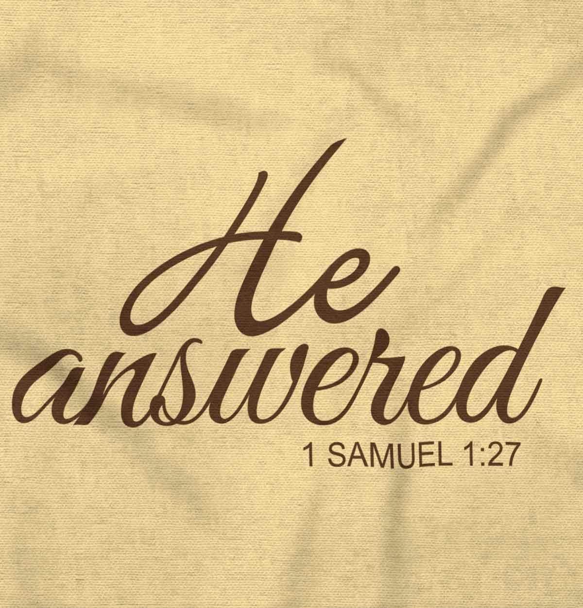 imageBrisco Brands He Answered Samuel 117 Christian Baby Bodysuit Jumper GirlsBanana