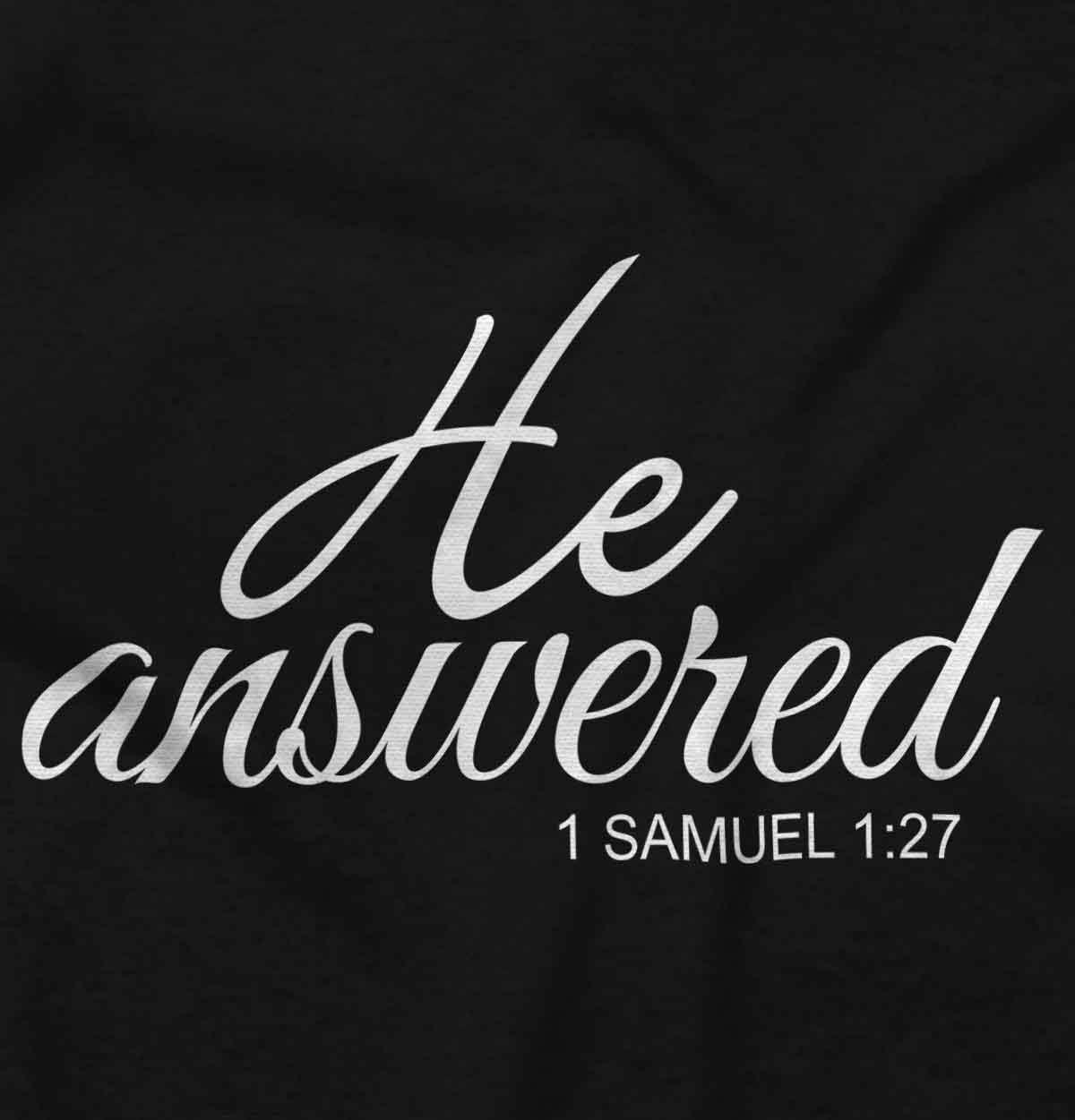imageBrisco Brands He Answered Samuel 117 Christian Baby Bodysuit Jumper GirlsBlack