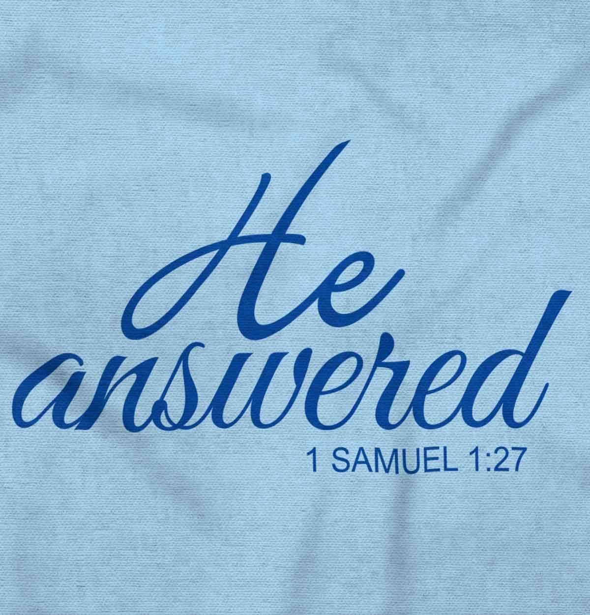 imageBrisco Brands He Answered Samuel 117 Christian Baby Bodysuit Jumper GirlsLight Blue