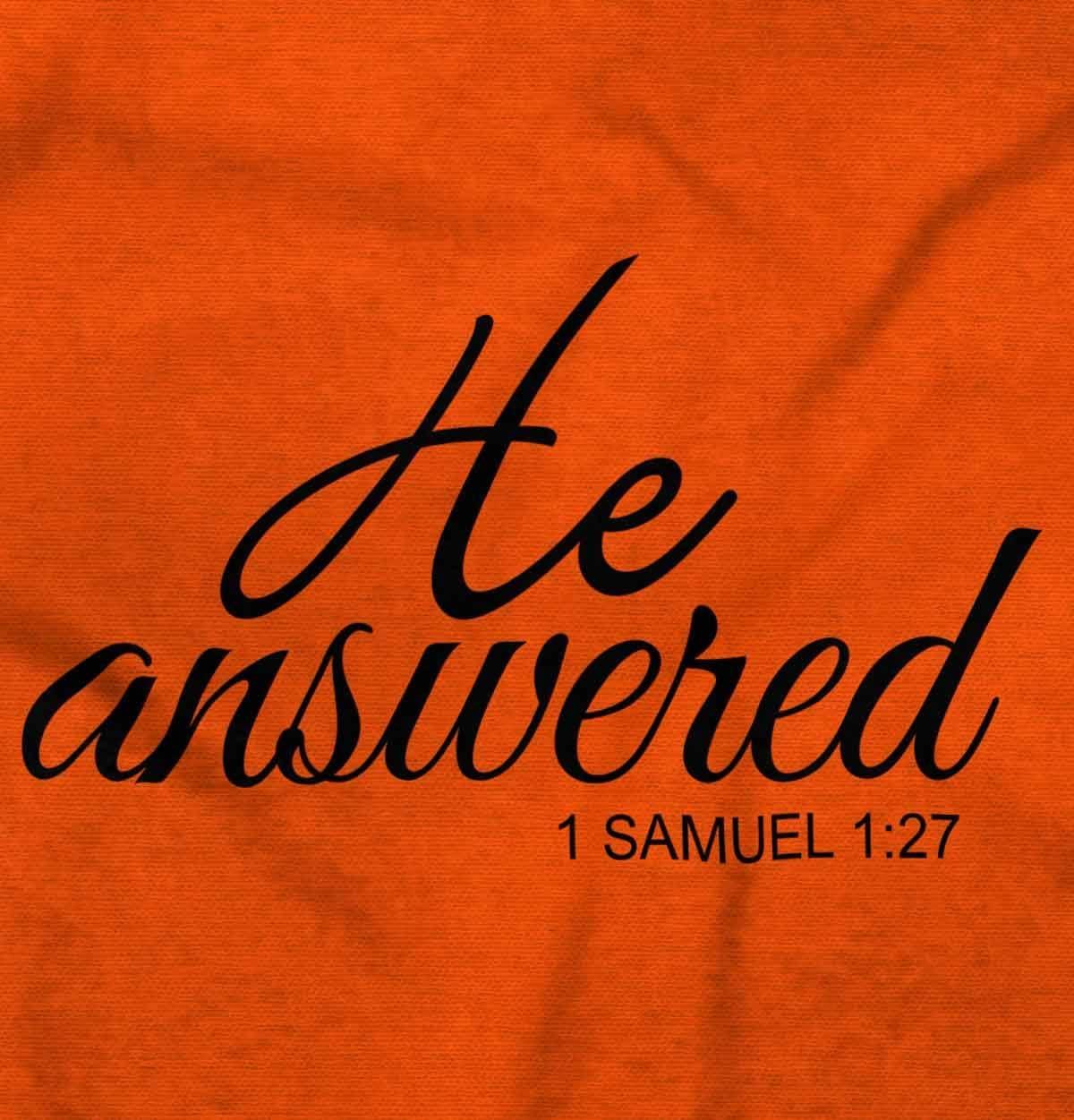 imageBrisco Brands He Answered Samuel 117 Christian Baby Bodysuit Jumper GirlsOrange